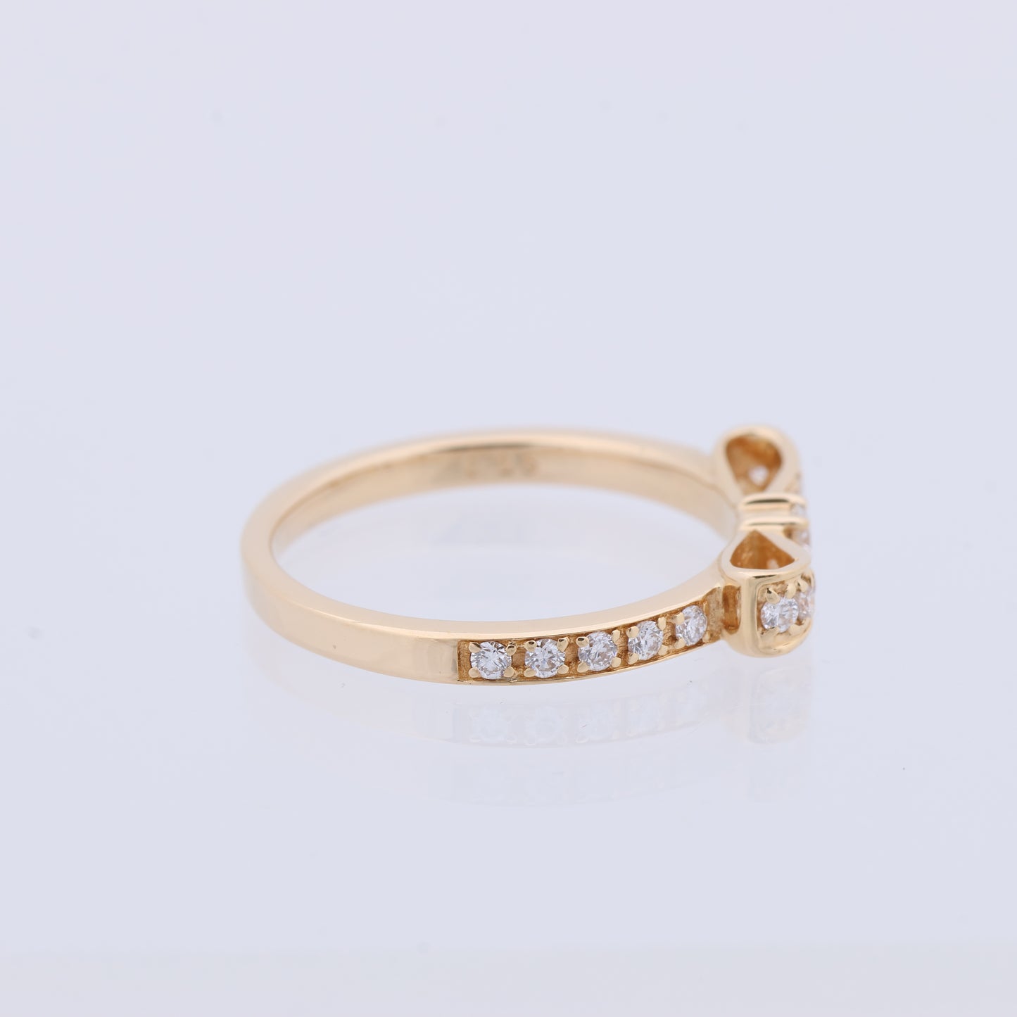 AVALONE Bow Diamond Ring K18(YG) 2.2g 0.25 ct