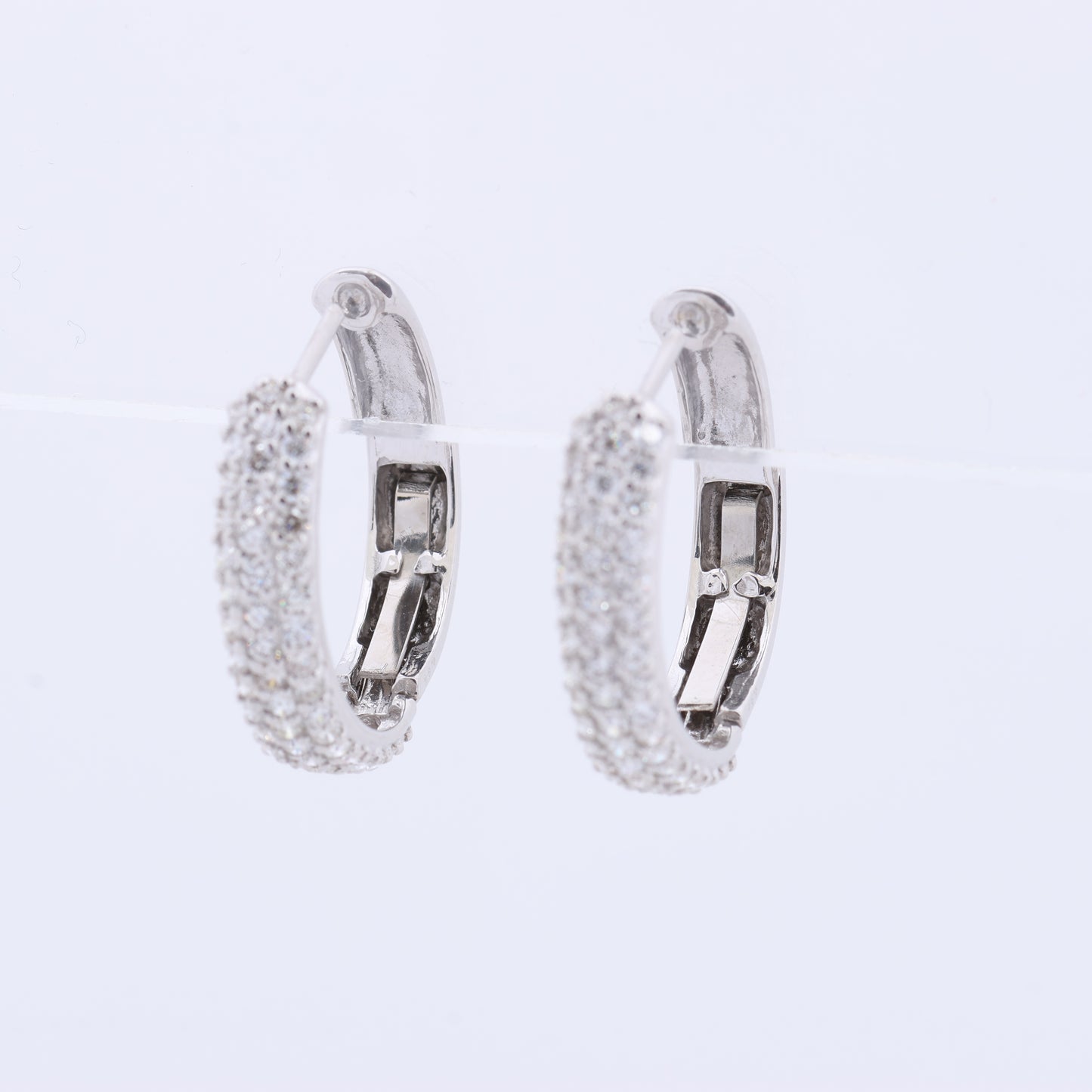 Non Signe / Unsigned Diamond Earrings K18WG 4.4g 1.0 ct