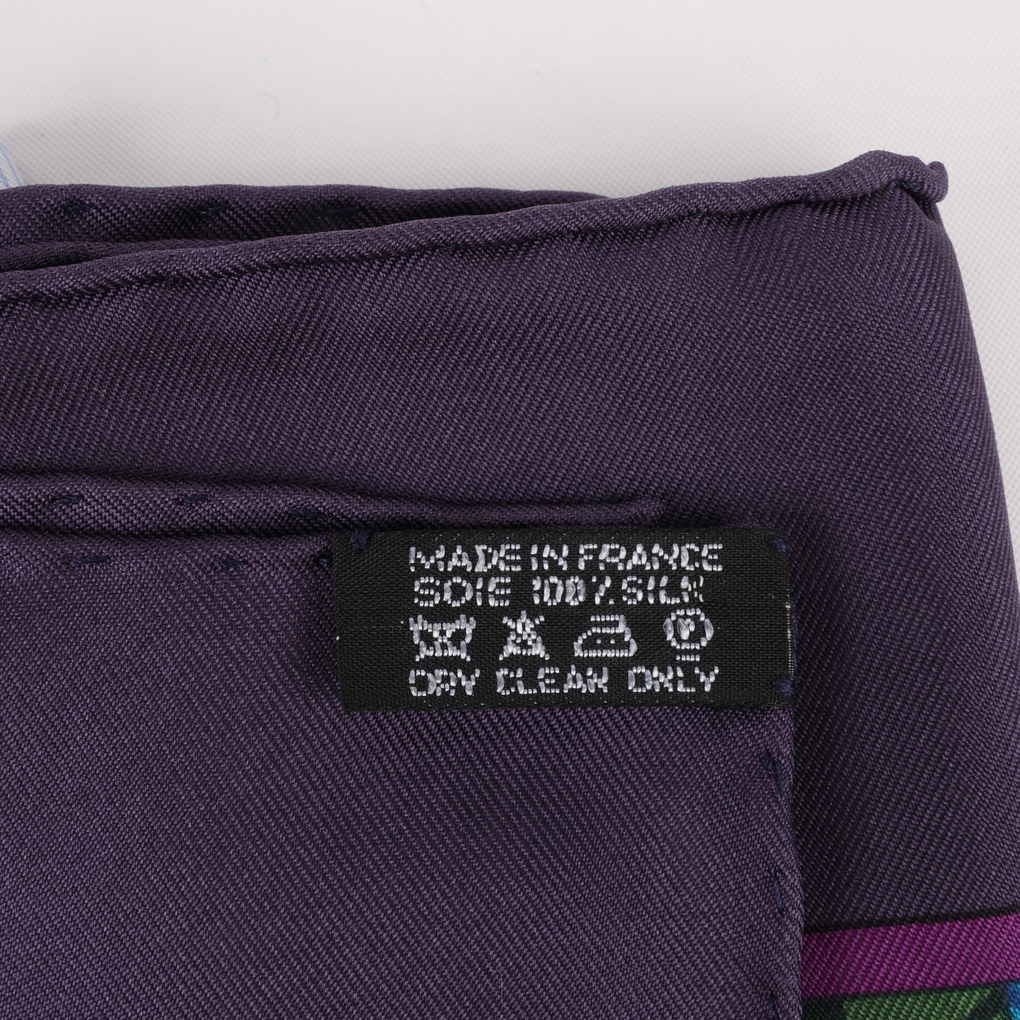 Hermès Carré 90 "CENT PLIS DES MIAO" 100% Silk Scarf in Purple