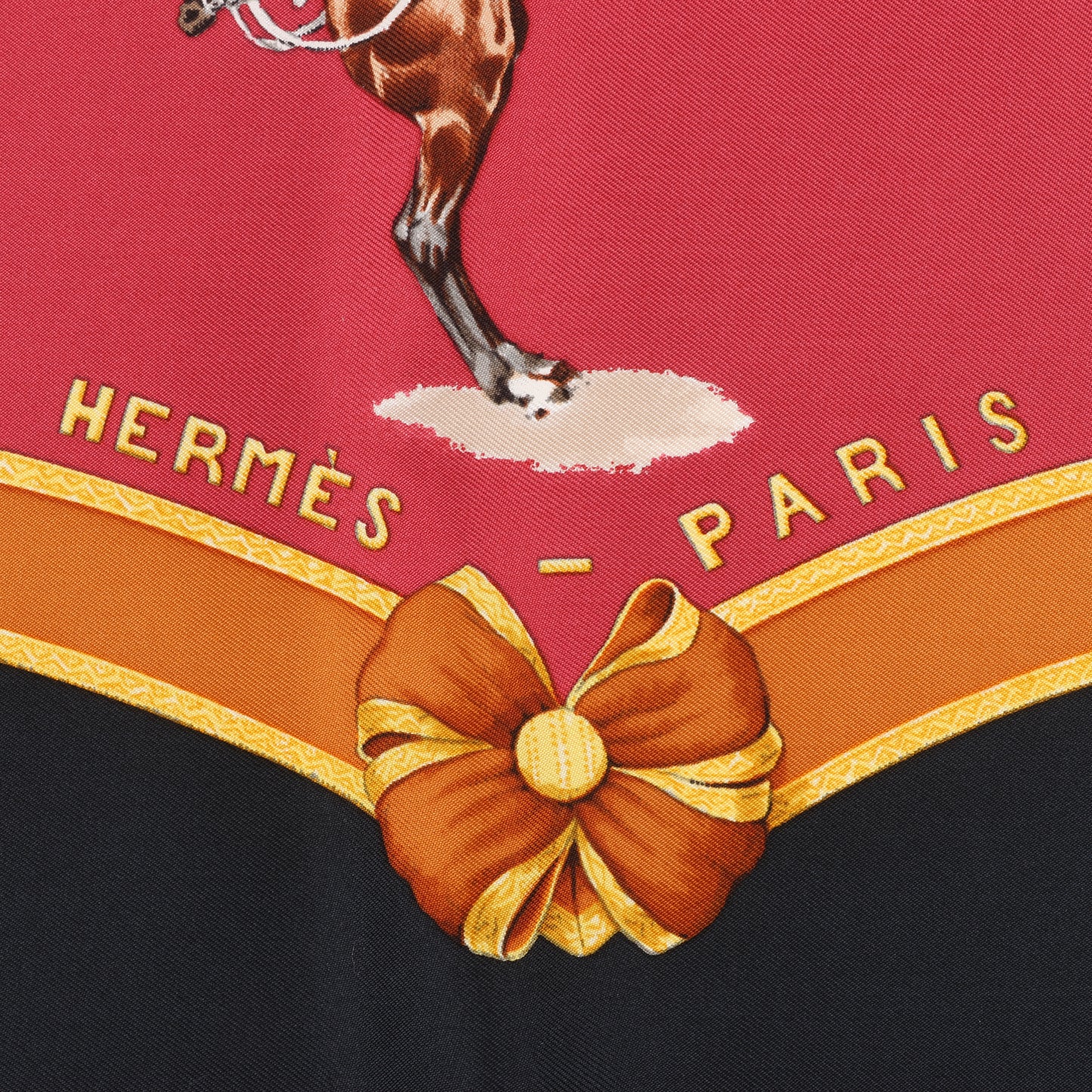 Hermès Carré 90 "ECOLE FRANCAISE D'EQUITATION" 100% Silk Scarf in Red x Black