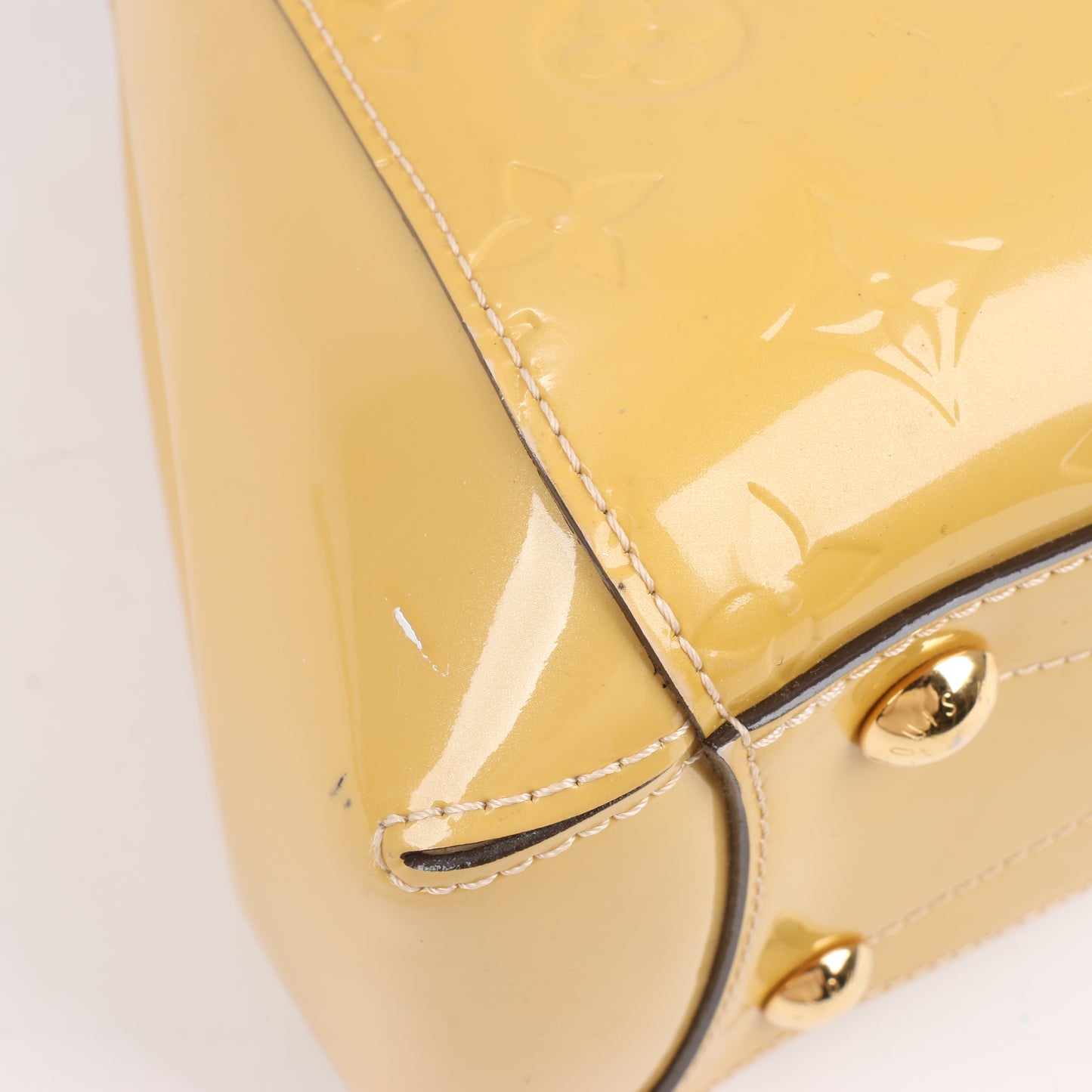 Louis Vuitton Monogram Vernis Montaigne MM Handtasche in Gelb M50169