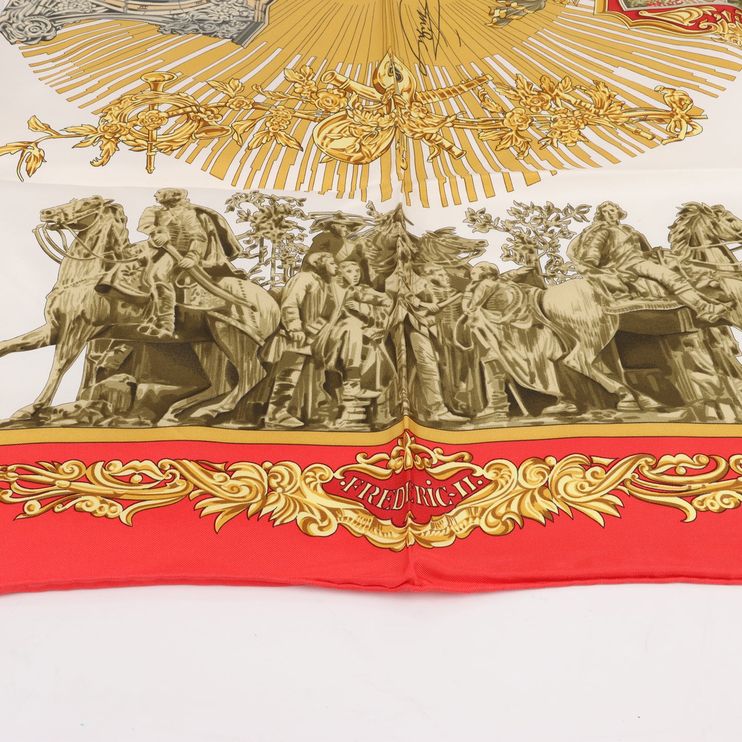 Hermès Carré 90 "SANSSOUCY" 100% Silk Scarf in Red