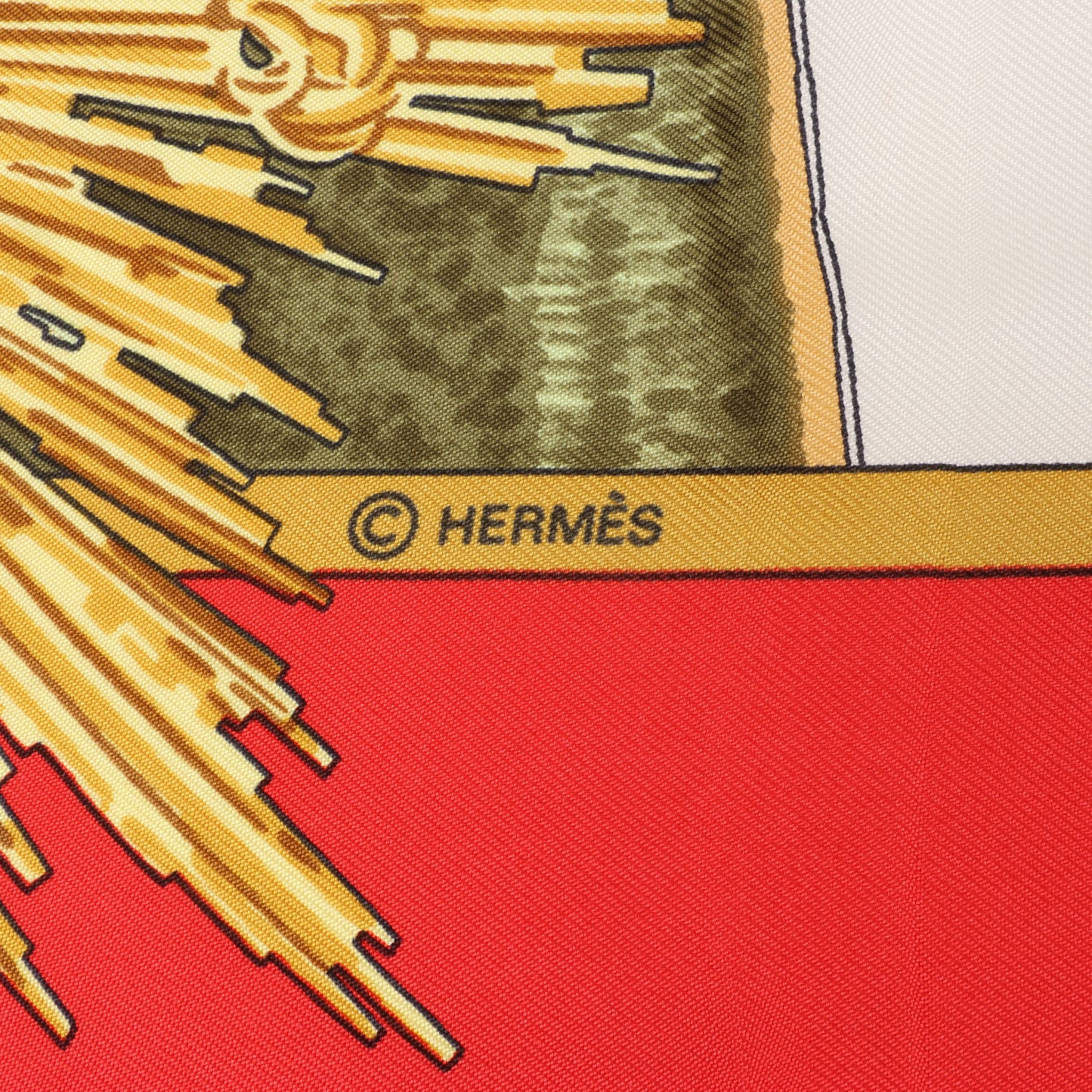 Hermès Carré 90 "SANSSOUCY" 100% Silk Scarf in Red