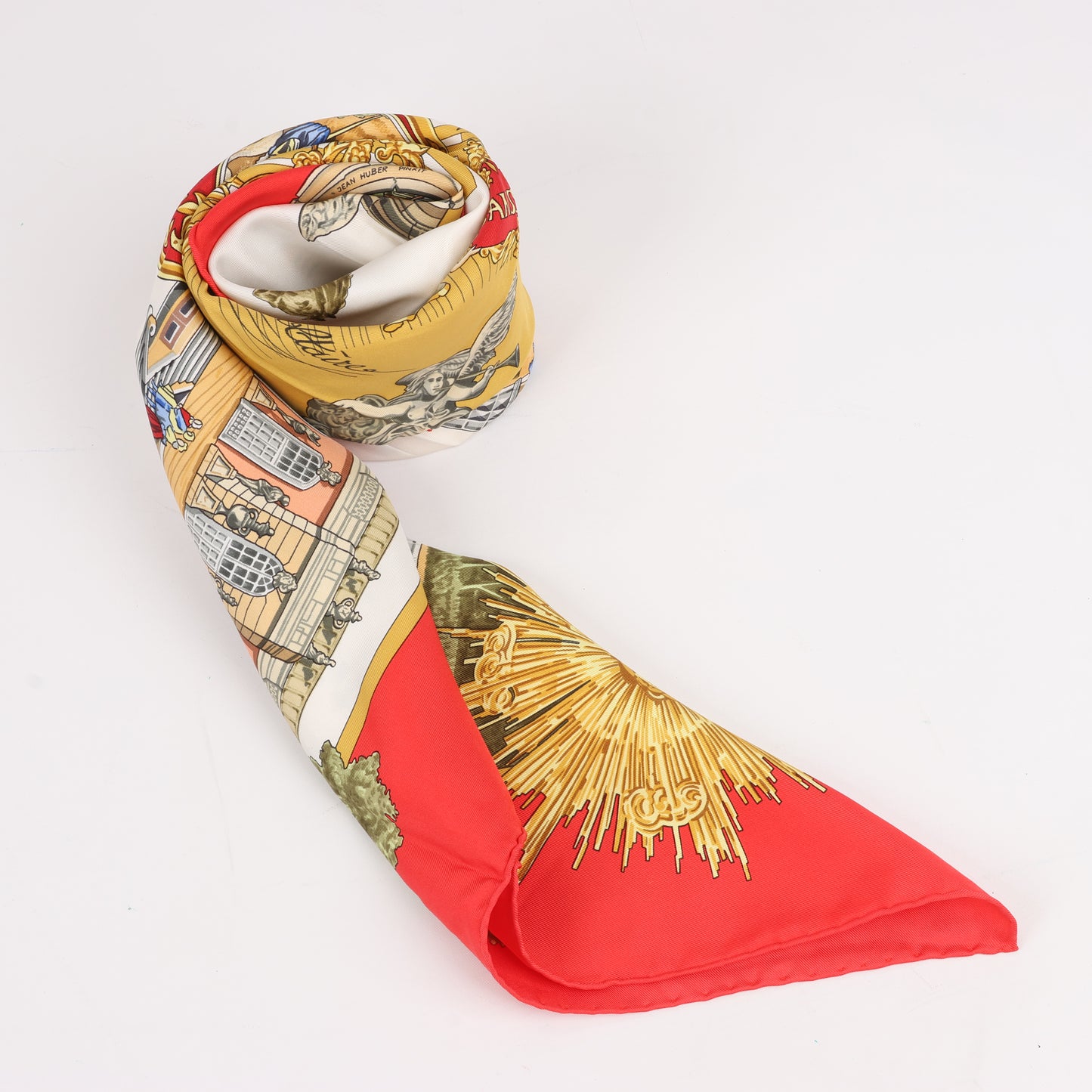 Hermès Carré 90 "SANSSOUCY" 100% Silk Scarf in Red