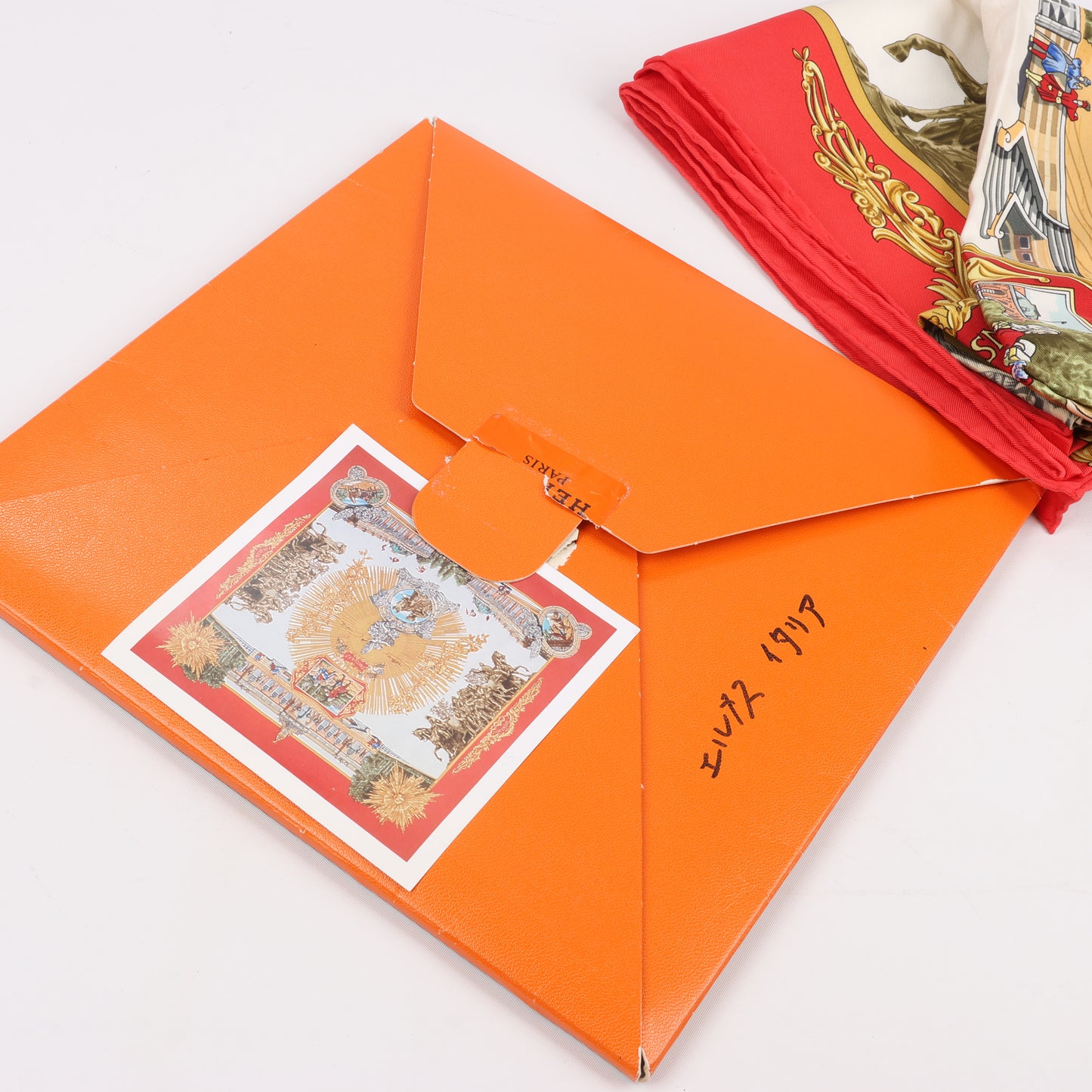 Hermès Carré 90 "SANSSOUCY" 100% Silk Scarf in Red