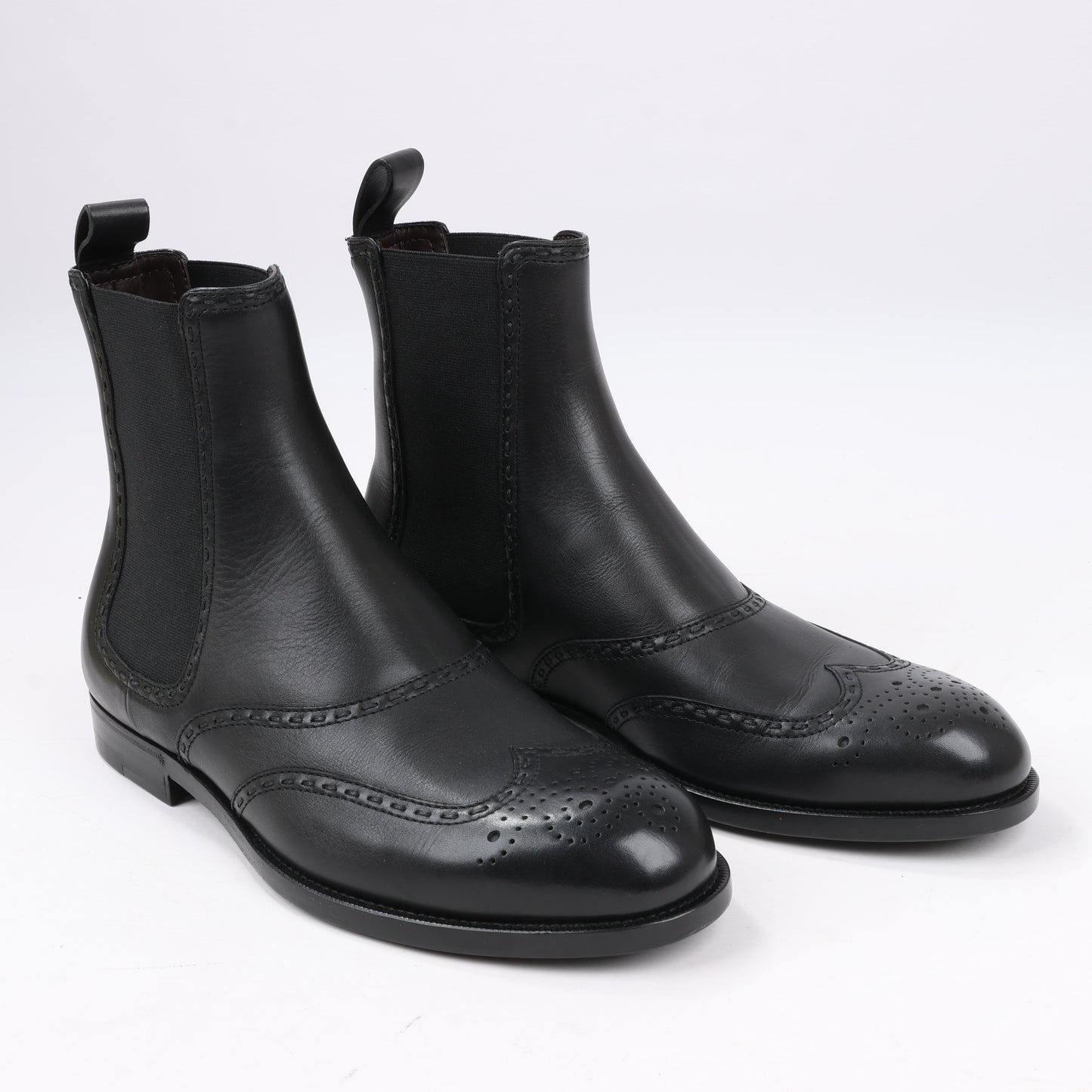 Bottega Veneta – Ankle Boots aus Leder und Stoff mit seitlichem Gore-Muster, Schwarz, Größe 39