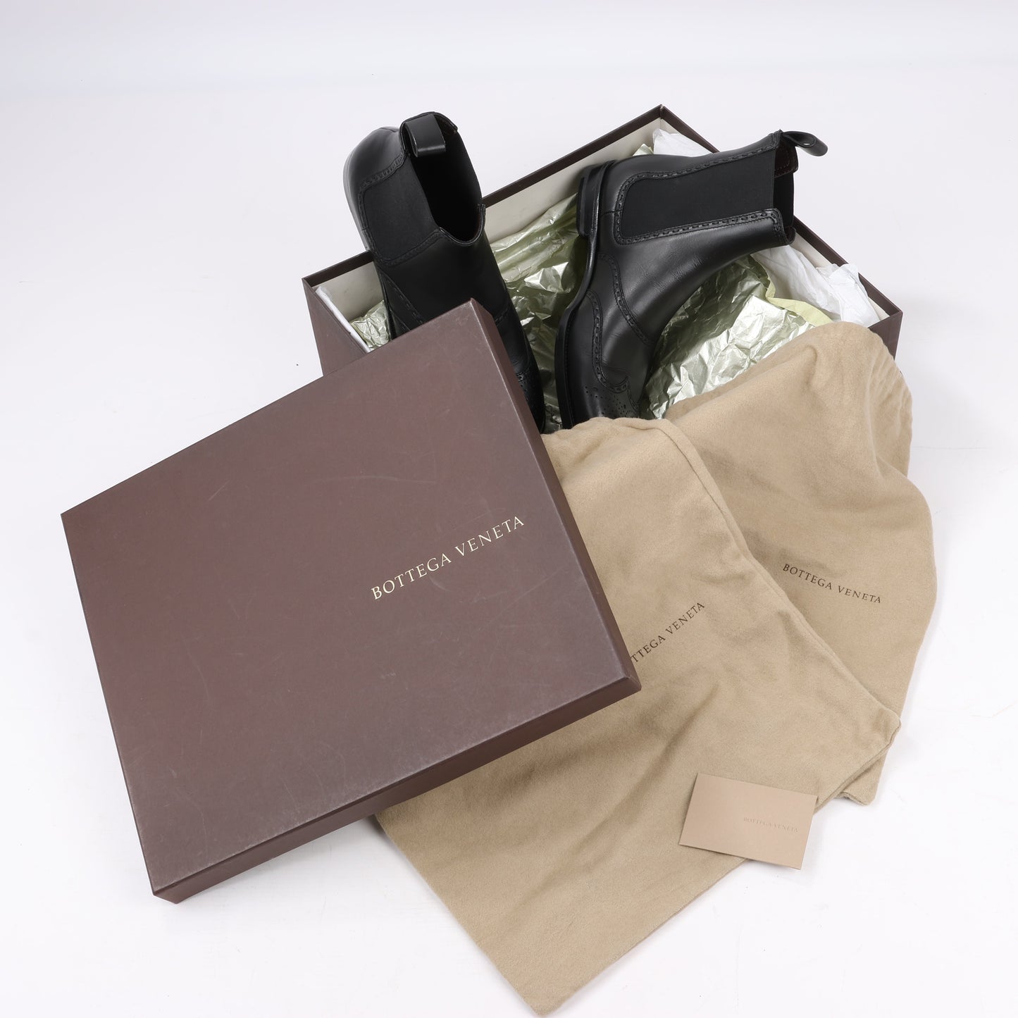 Bottega Veneta – Ankle Boots aus Leder und Stoff mit seitlichem Gore-Muster, Schwarz, Größe 39