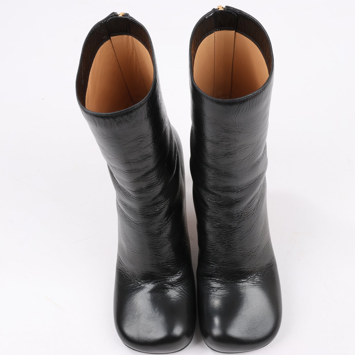 Bottega Veneta Leder LAVILLE Ankle Heel Stiefel Schwarz in Größe 38