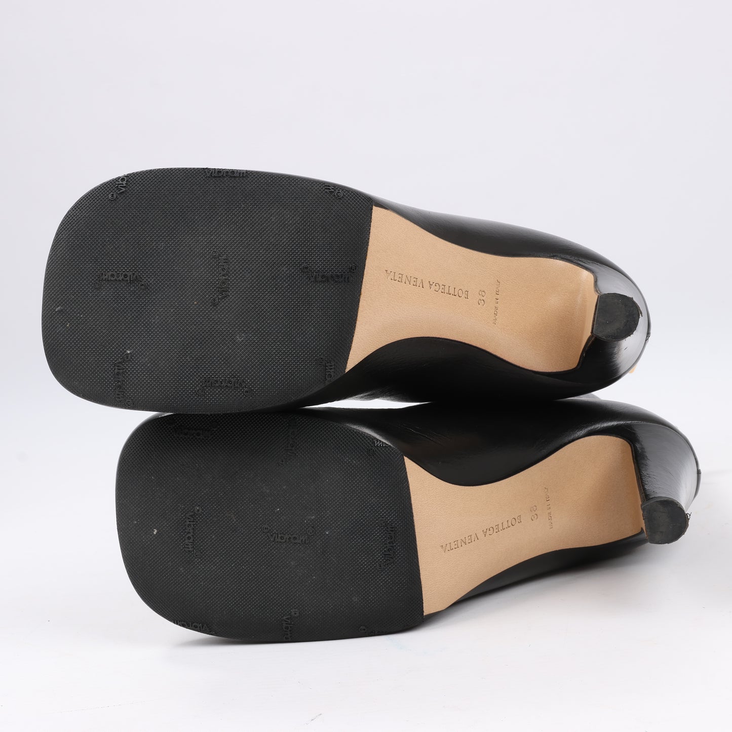Bottega Veneta Leder LAVILLE Ankle Heel Stiefel Schwarz in Größe 38