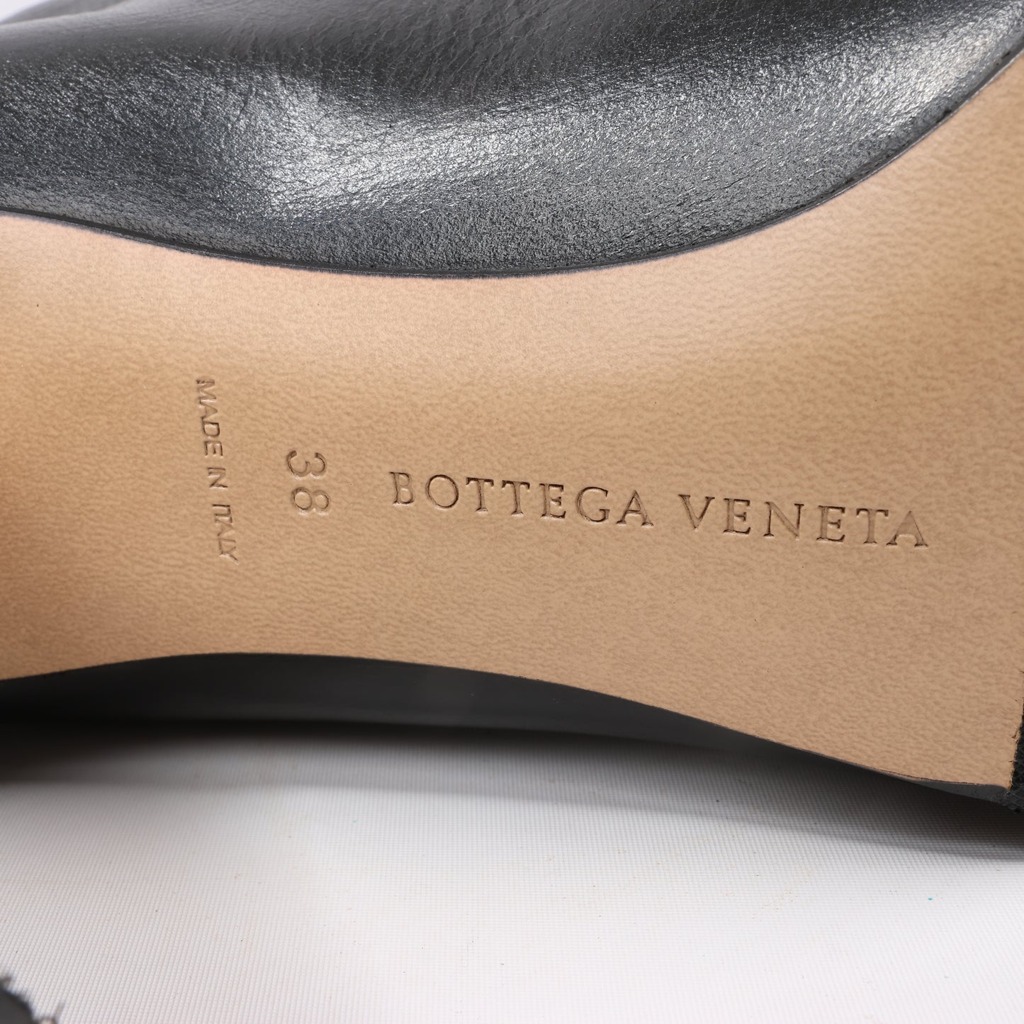 Bottega Veneta Leder LAVILLE Ankle Heel Stiefel Schwarz in Größe 38