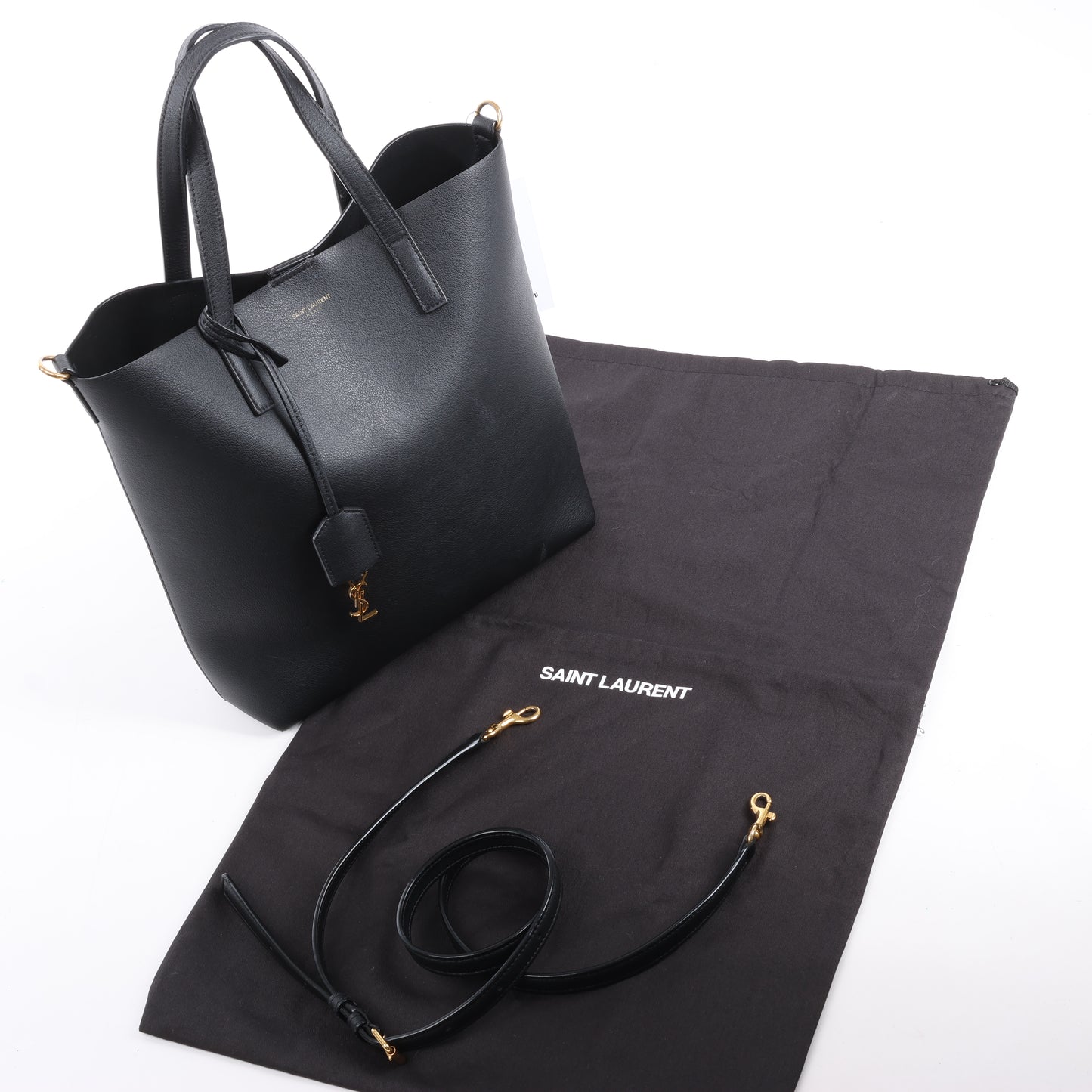 Saint Laurent Paris – Toy Shopping – 2-Wege-Handtasche aus schwarzem Leder