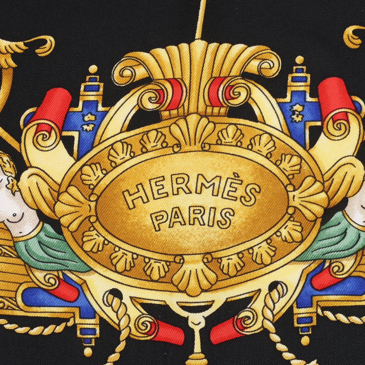 Hermès Carré 90 "VOILES DE LUMIERE" 100% Silk Scarf in Black