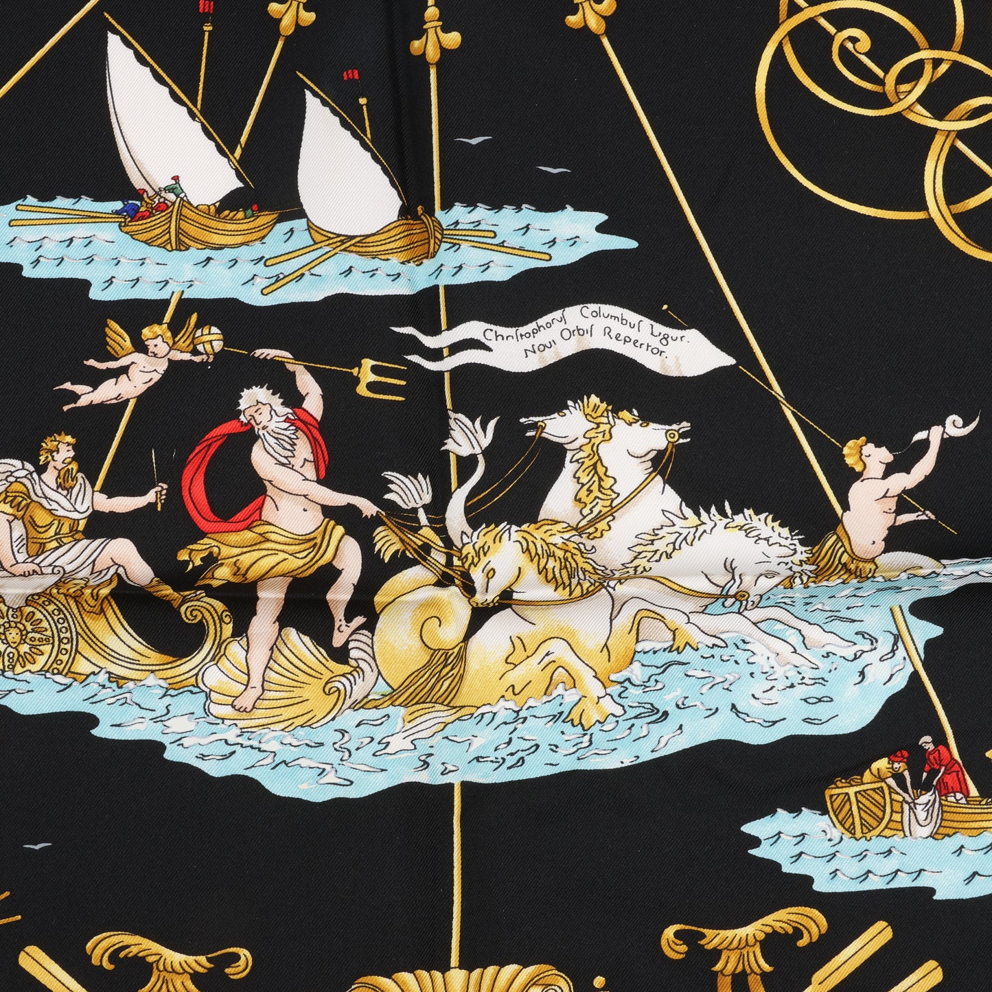 Hermès Carré 90 "VOILES DE LUMIERE" 100% Silk Scarf in Black