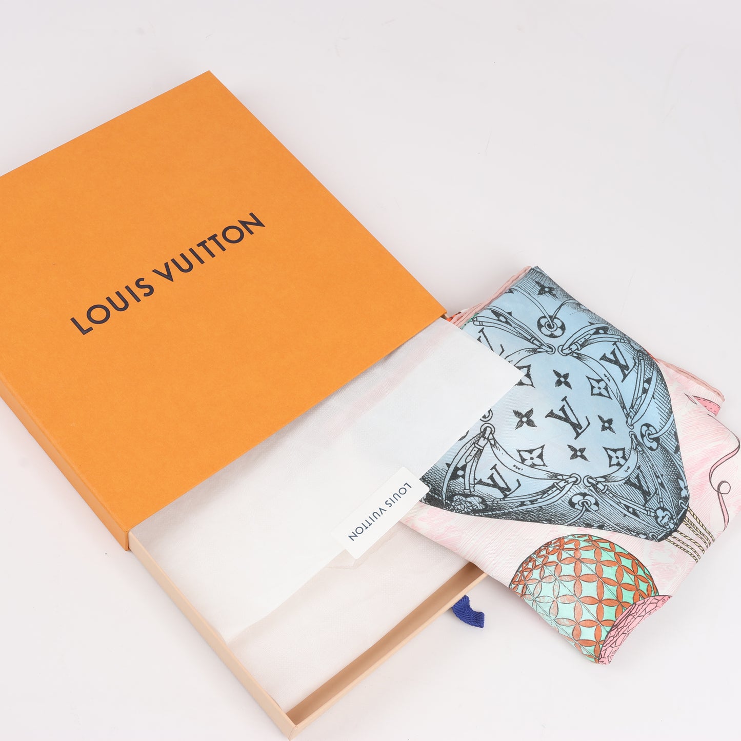 Louis Vuitton "up AND away" M77661 100% Silk Scarf in Pink GM1213