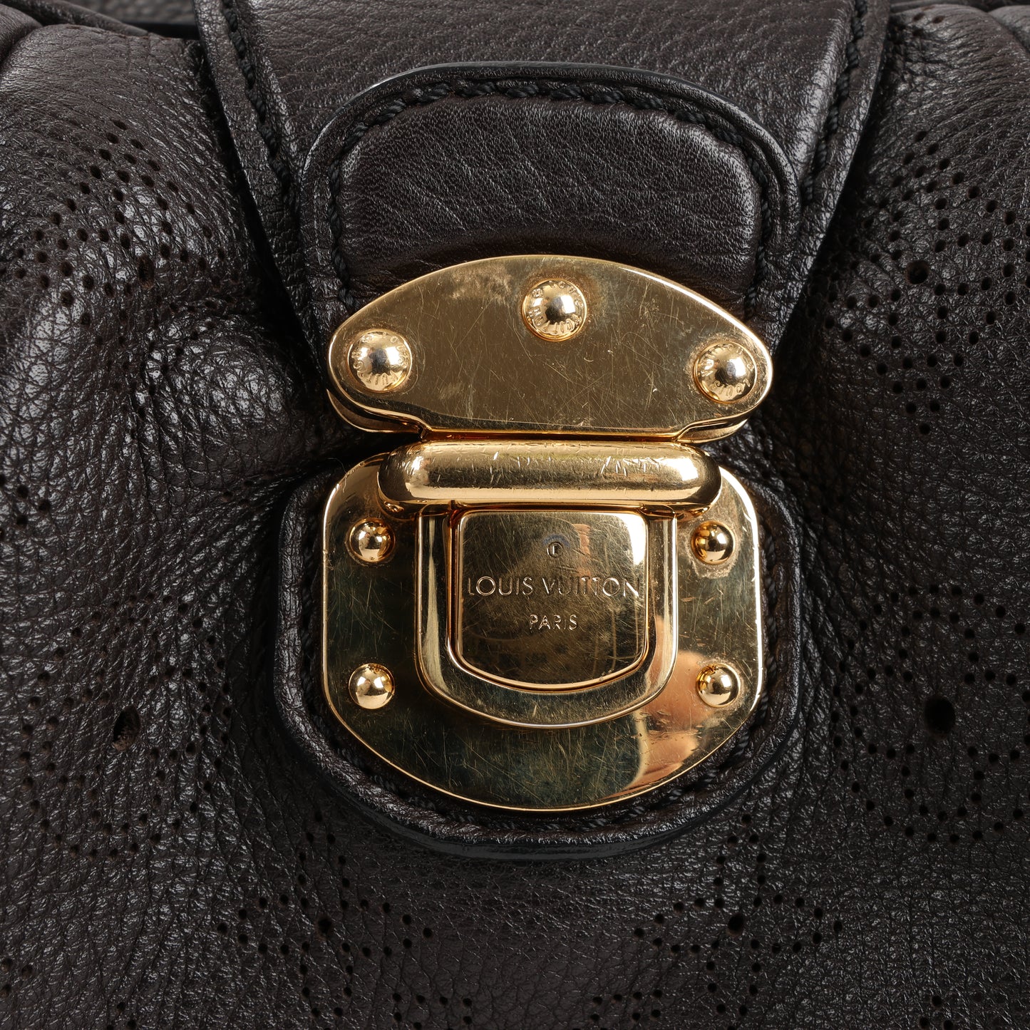 Louis Vuitton Monogram Mahina Leder Lunar GM Handtasche in Braun M97052