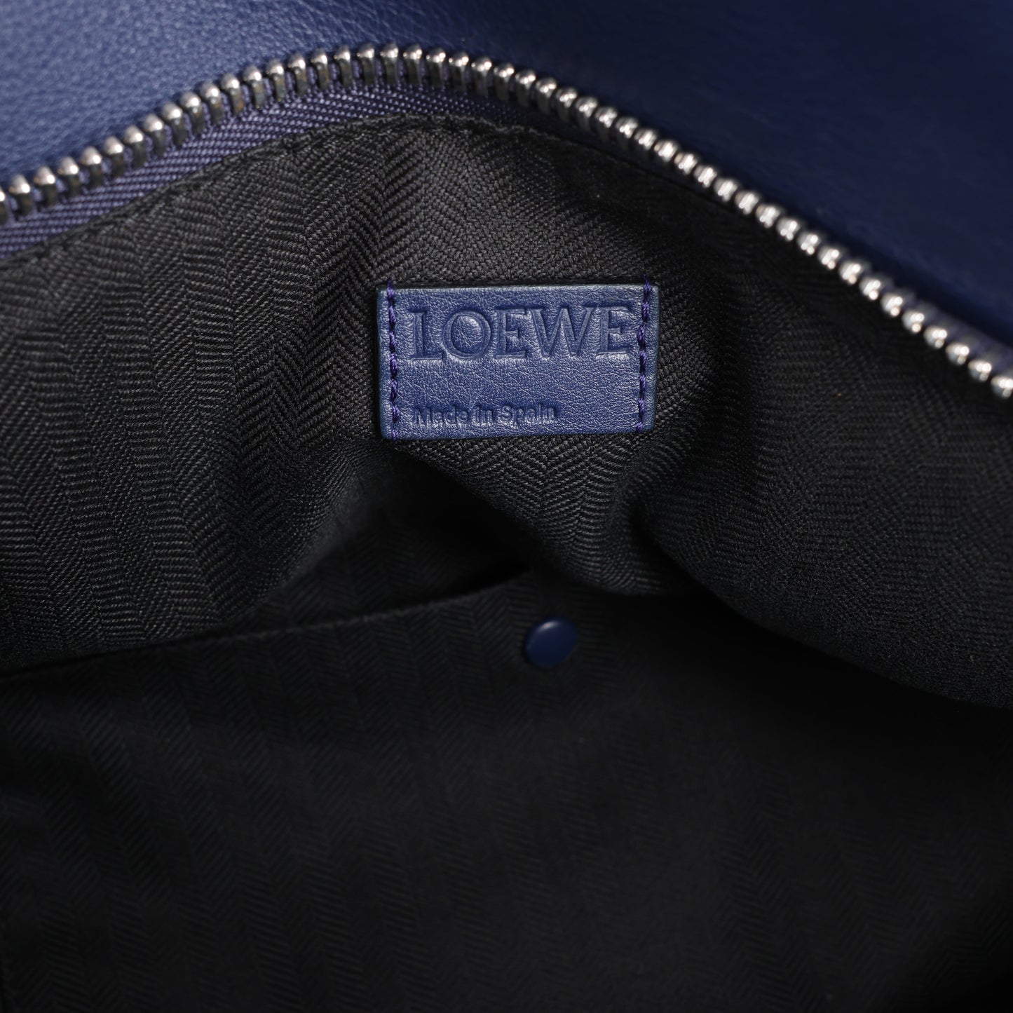 LOEWE Puzzle Large Leather 2Way Handbag in Navy Blue
