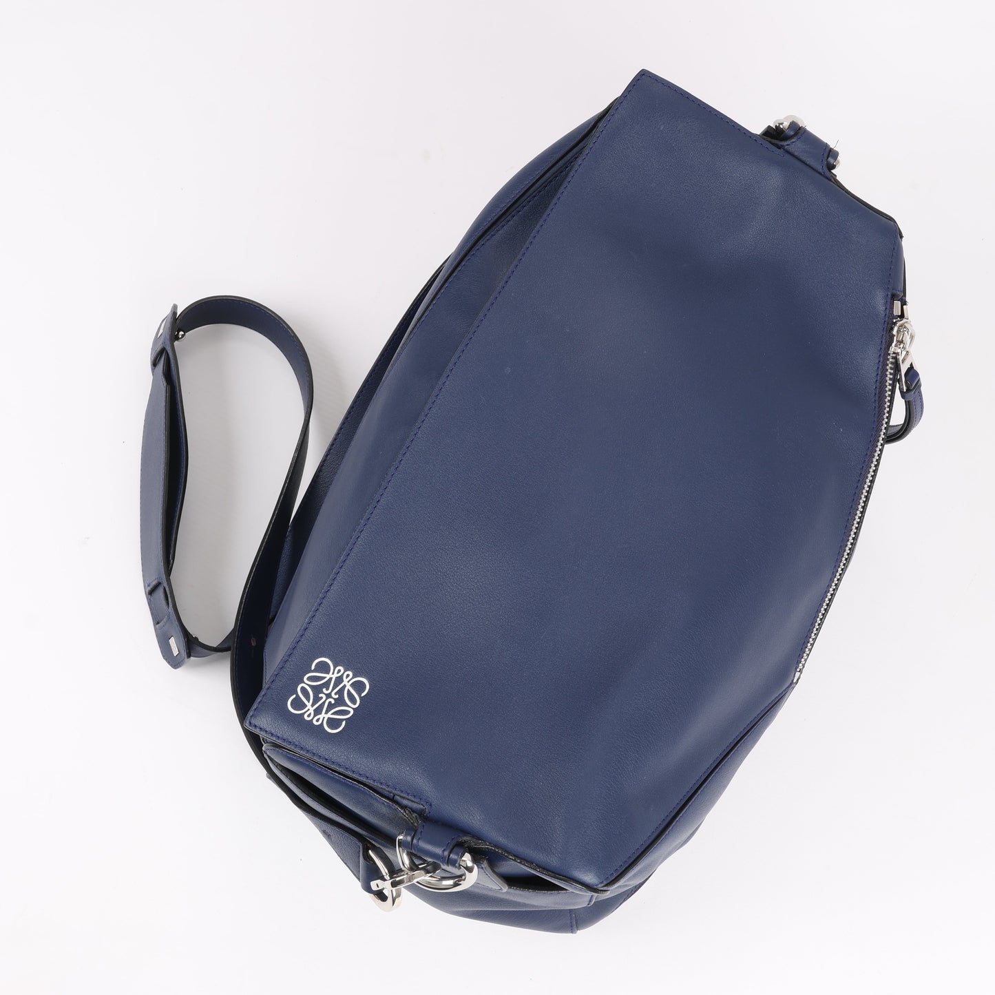 LOEWE Puzzle Large Leather 2Way Handbag in Navy Blue