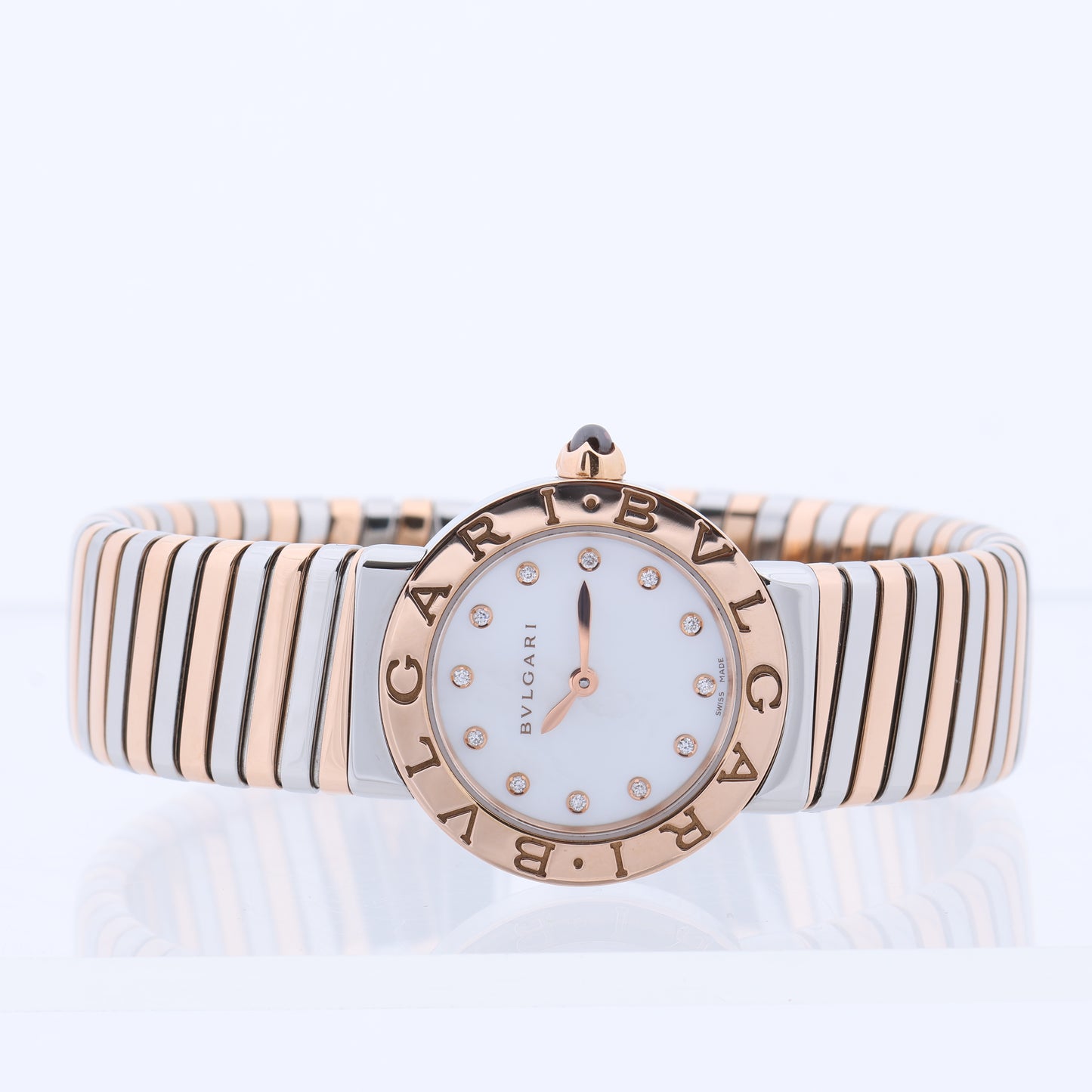 Bulgari Tubogas BBLP262TSG PO0046 ST PG QZ Shell-Face Watch