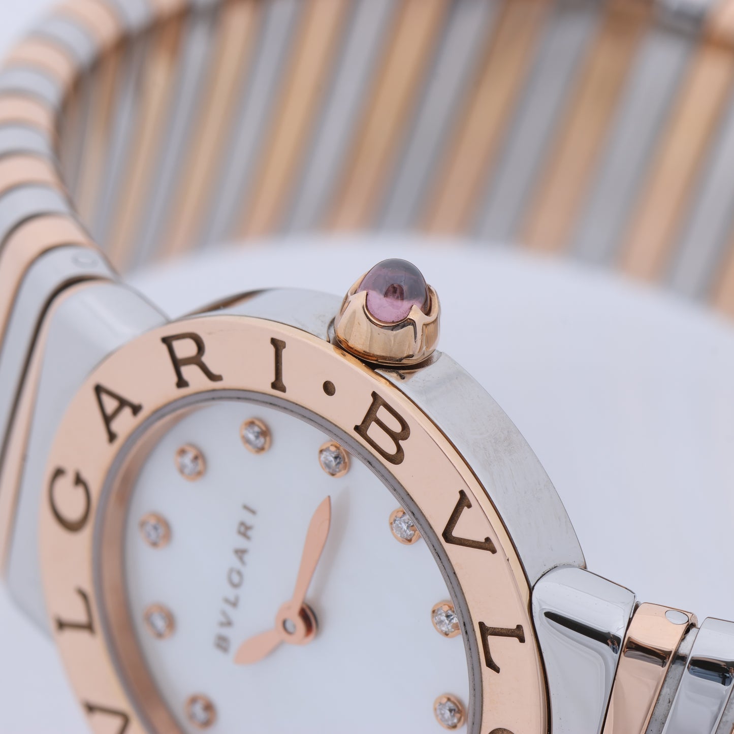 Bulgari Tubogas BBLP262TSG PO0046 ST PG QZ Shell-Face Watch