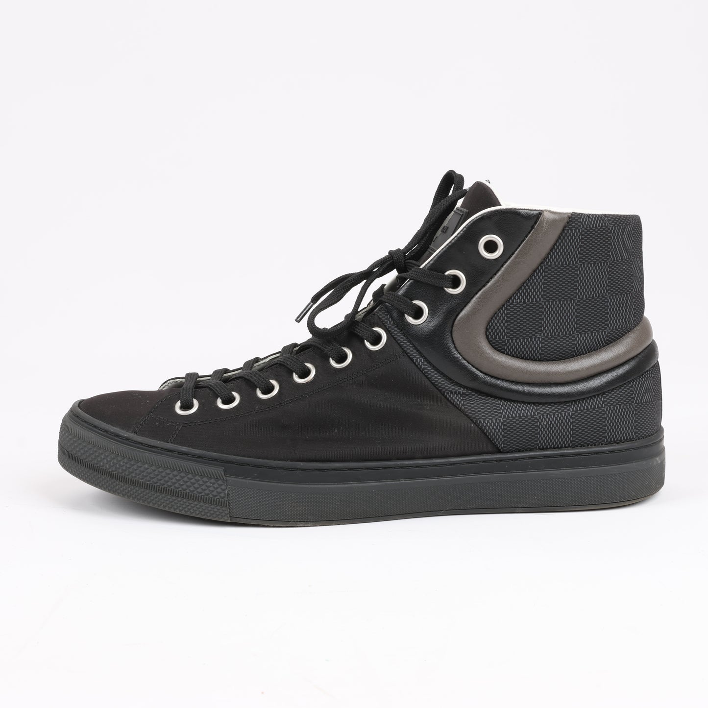 Louis Vuitton Damier Nylon Calfskin Sprinter Sneaker Boots in Black, Size 42.5 EU