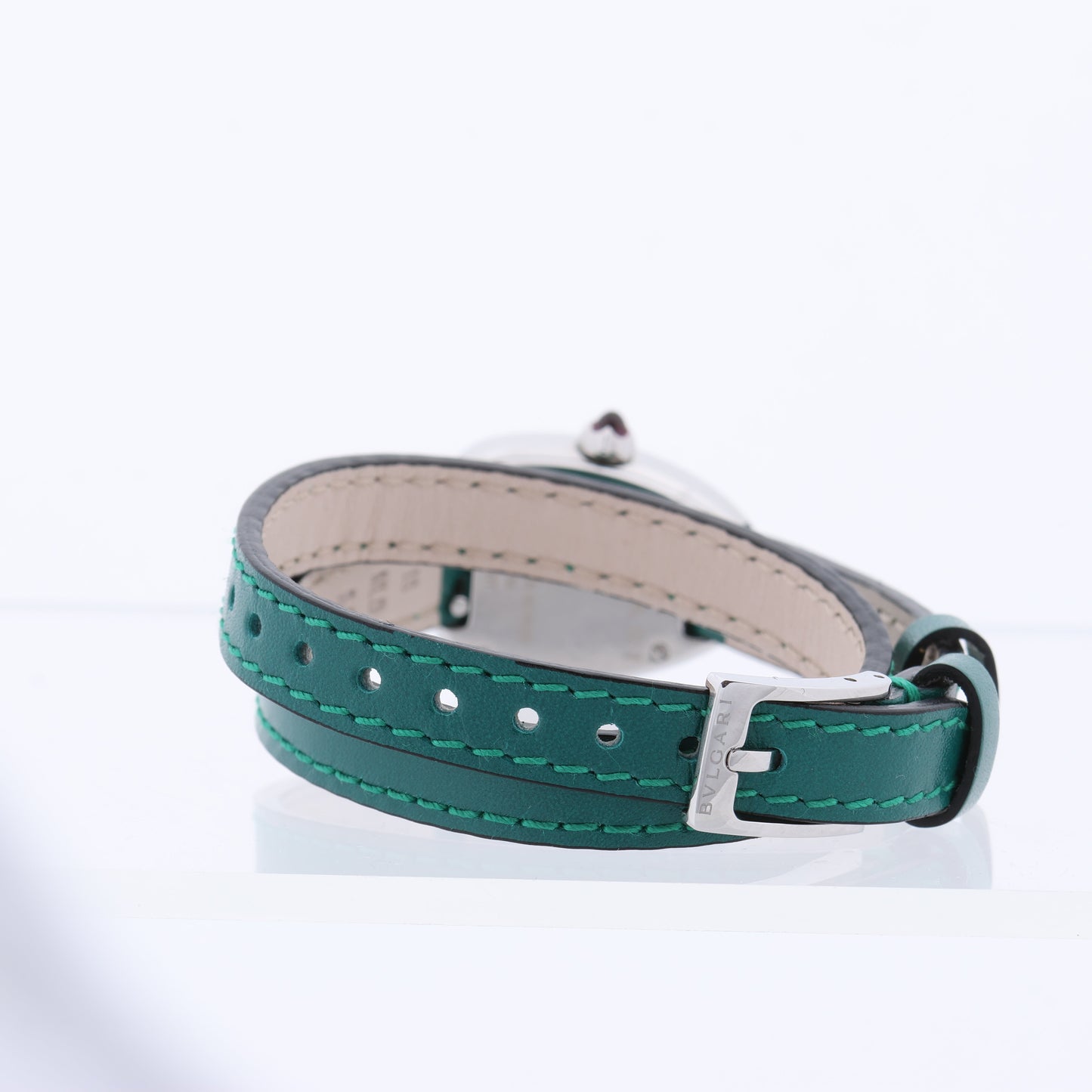 Bulgari Serpenti SPS27 1NJ2IT SS & Leder QZ schwarzes Zifferblatt