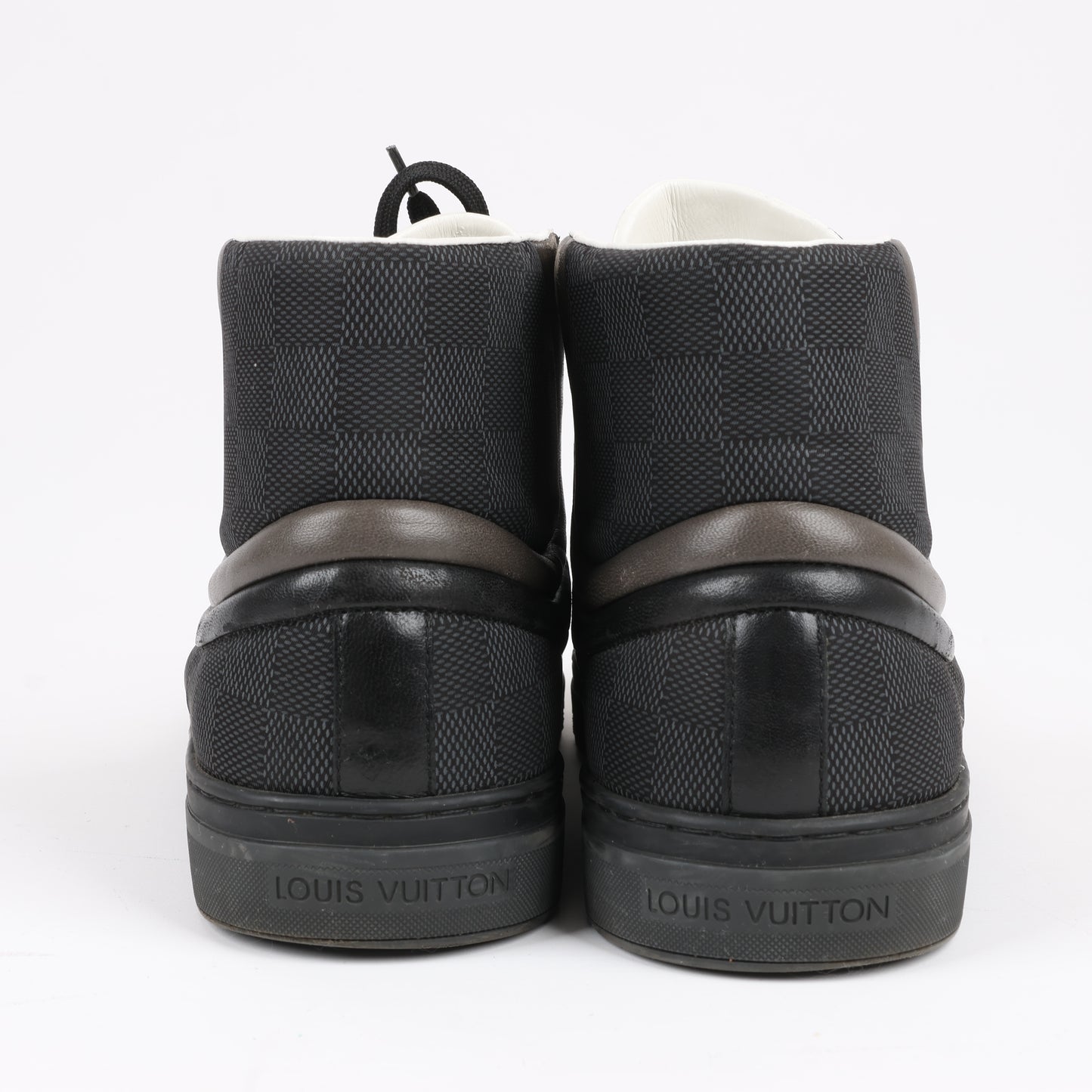 Louis Vuitton Damier Nylon Calfskin Sprinter Sneaker Boots in Black, Size 42.5 EU