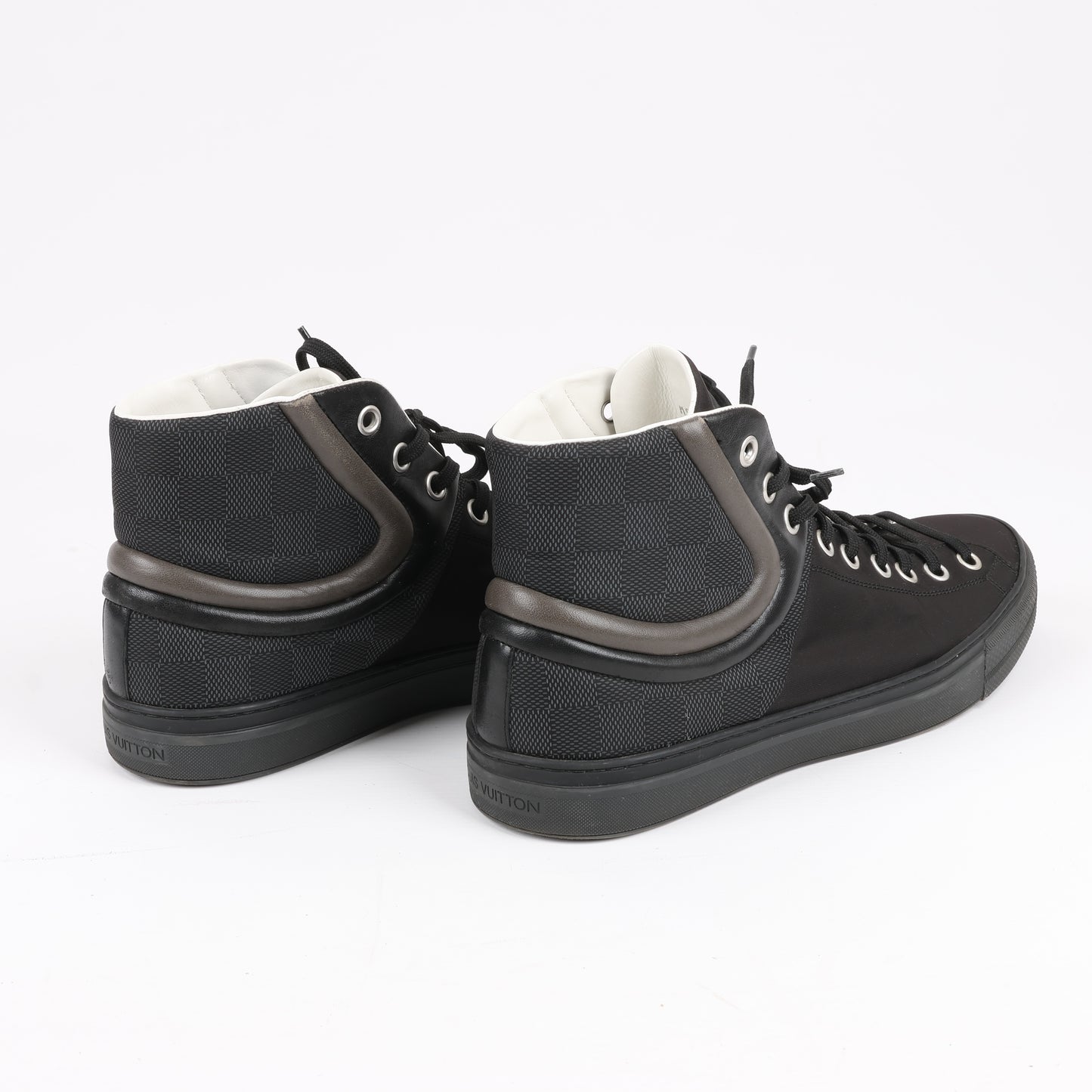 Louis Vuitton Damier Nylon Calfskin Sprinter Sneaker Boots in Black, Size 42.5 EU