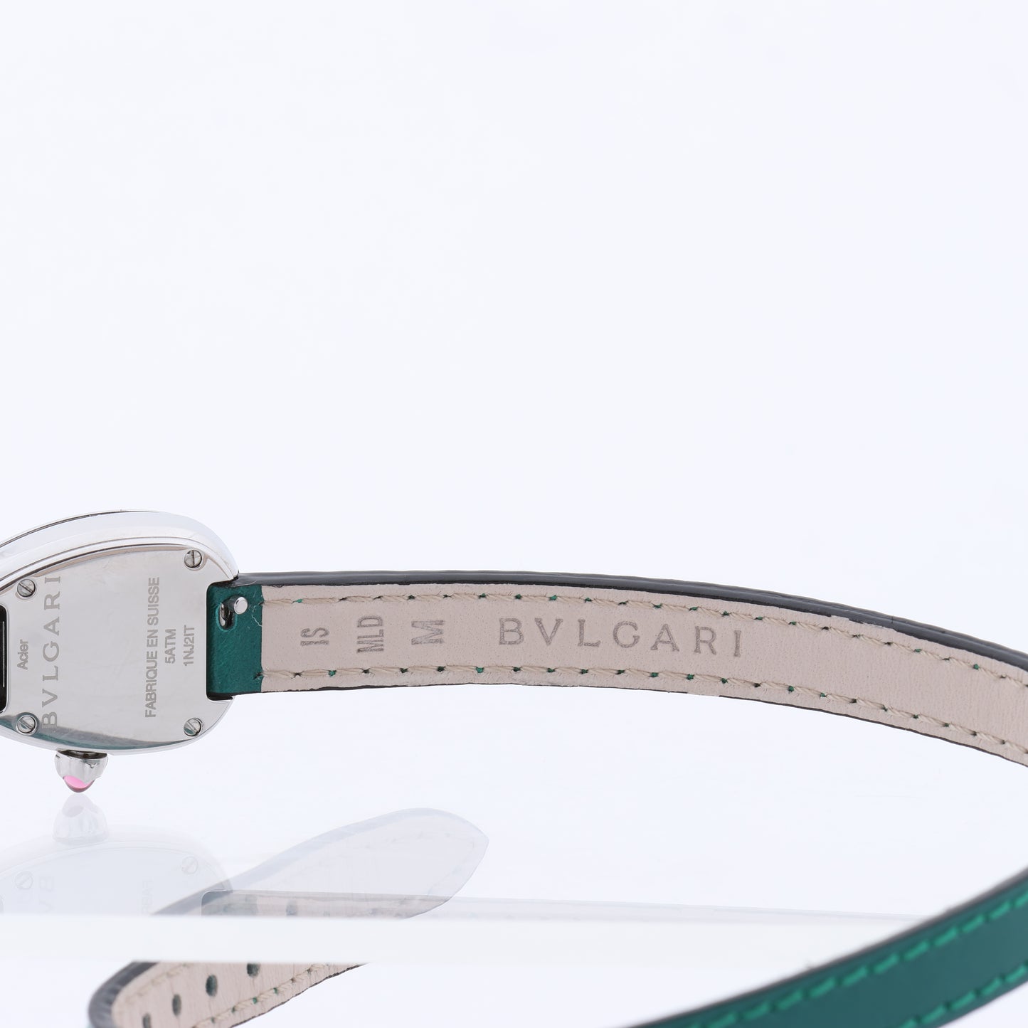 Bulgari Serpenti SPS27 1NJ2IT SS & Leather QZ Black Dial Watch