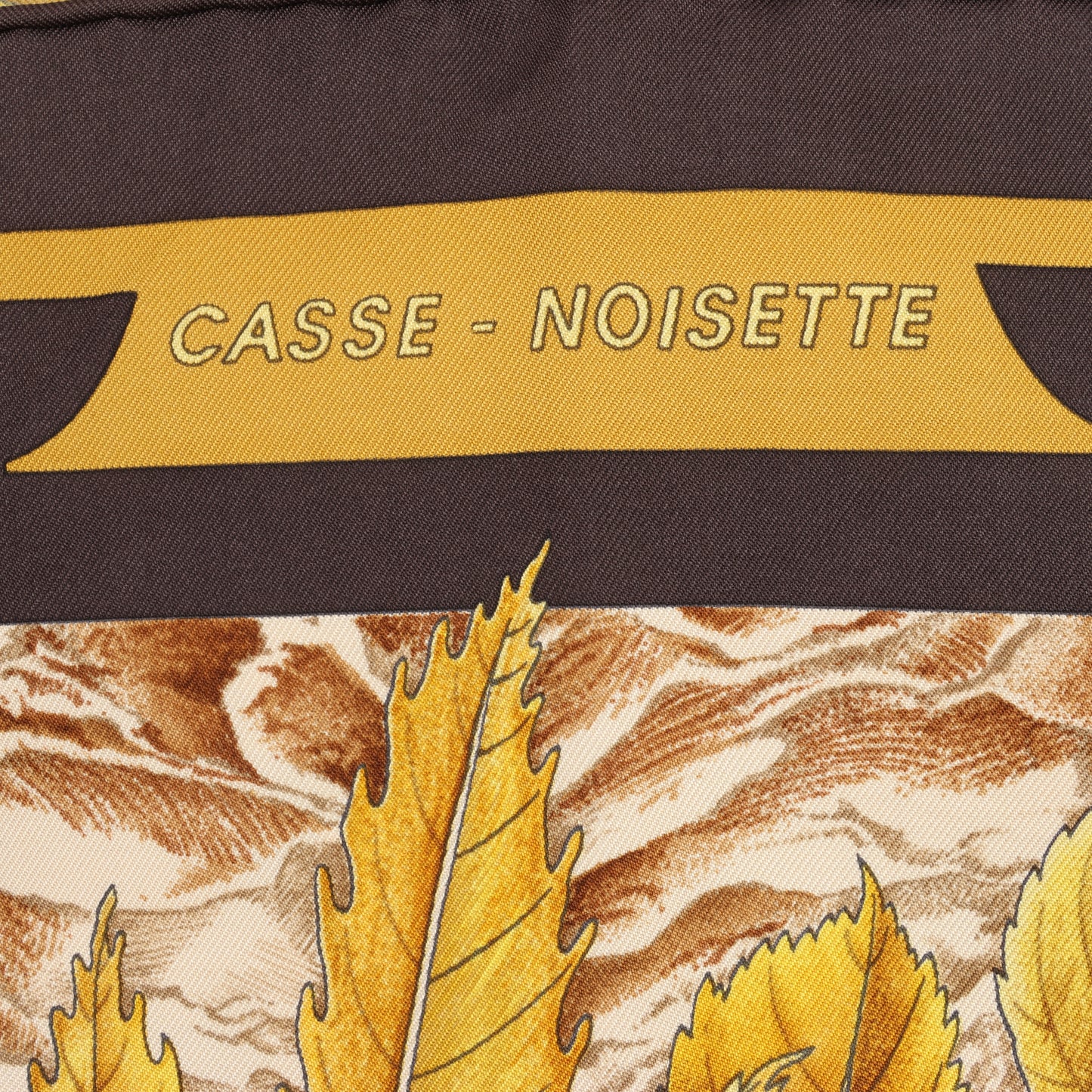 Hermès Carré 90 "CASSE NOISETTE" 100% Silk Scarf in Brown