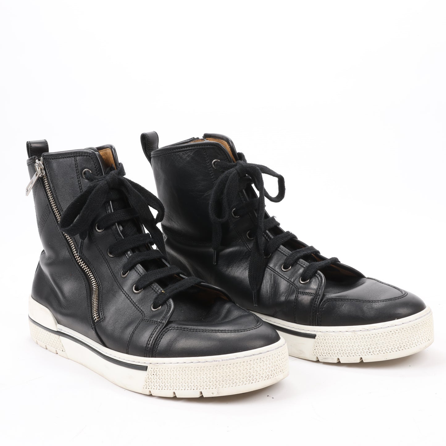 Hermès – High-Top-Sneakers aus Leder mit seitlichem Reißverschluss in Schwarz, Größe 42 EU 182355ZH