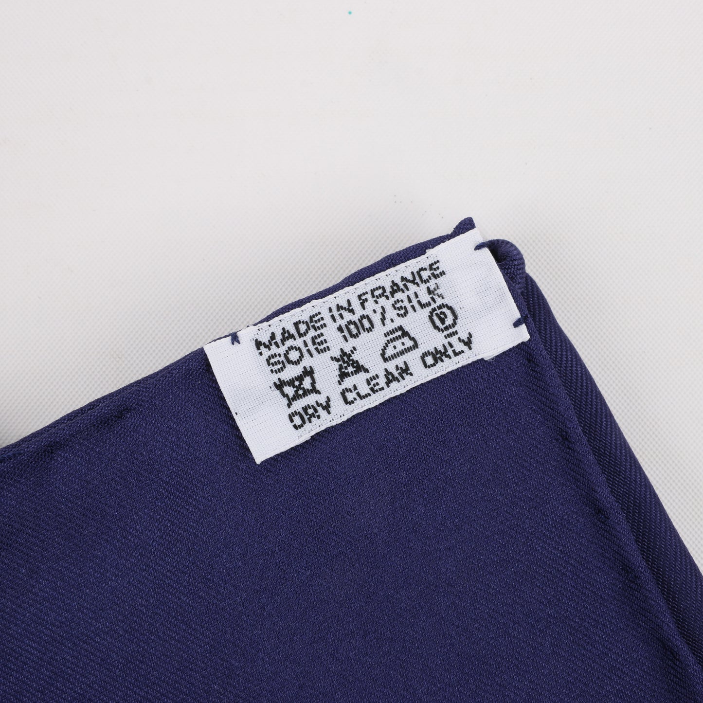 Hermès Carré 90 "AU PLUS DRU" 100% Silk Scarf in Navy Blue