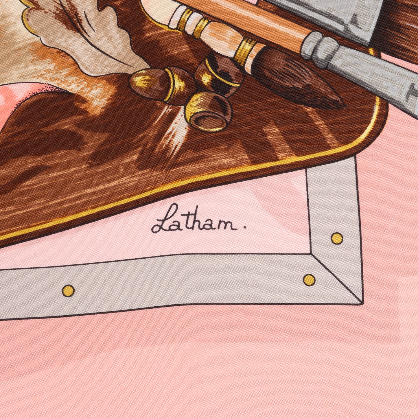 Hermès Carré 90 "Memoire d'Hermes" 100% Silk Scarf in Pink