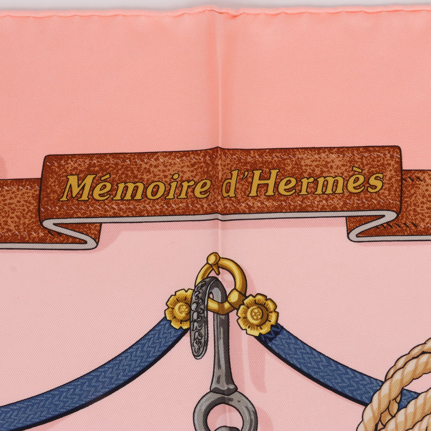 Hermès Carré 90 "Memoire d'Hermes" 100% Silk Scarf in Pink