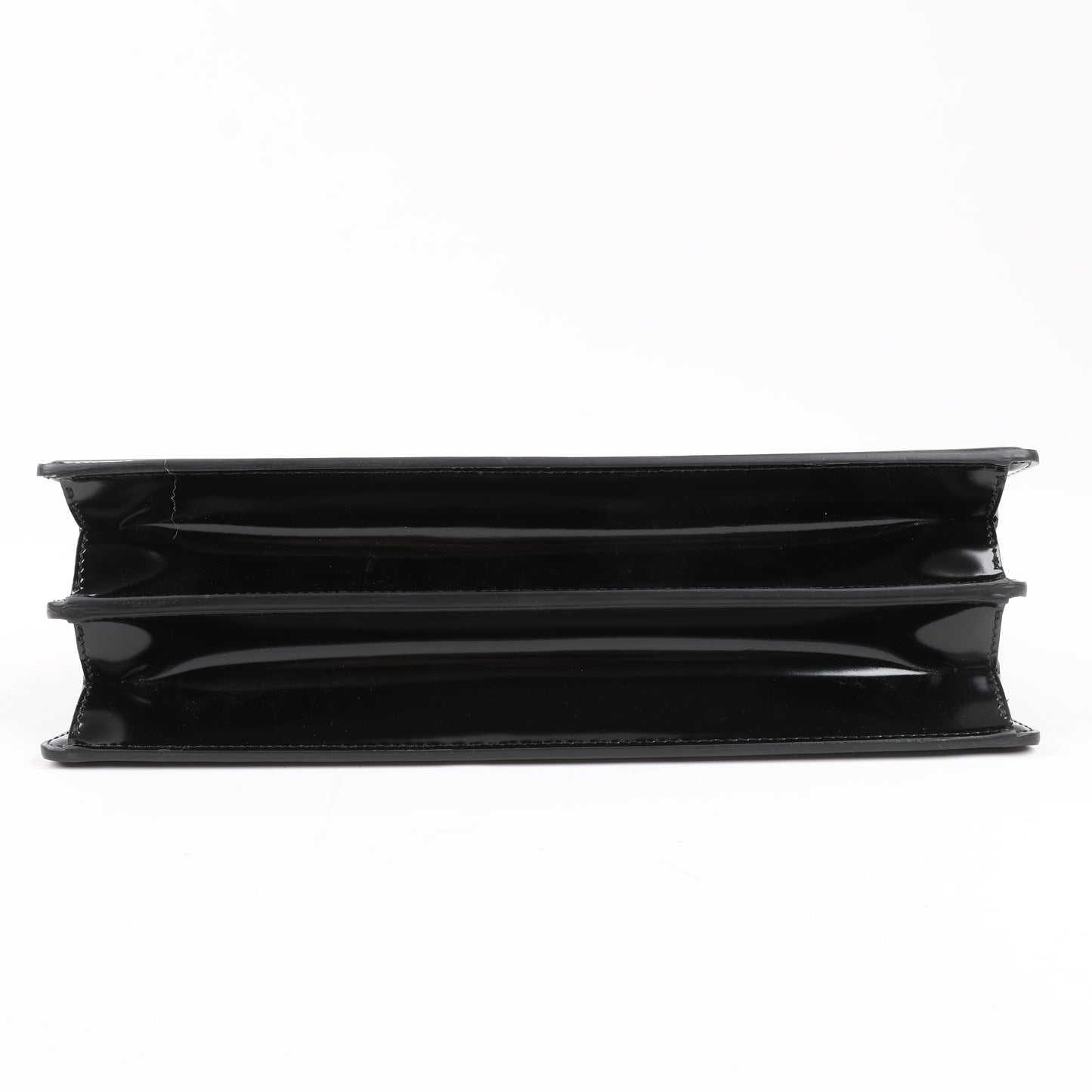 Fendi Peekaboo Cuts Lackleder-Umhängetasche mit Kette in Schwarz 8BN340
