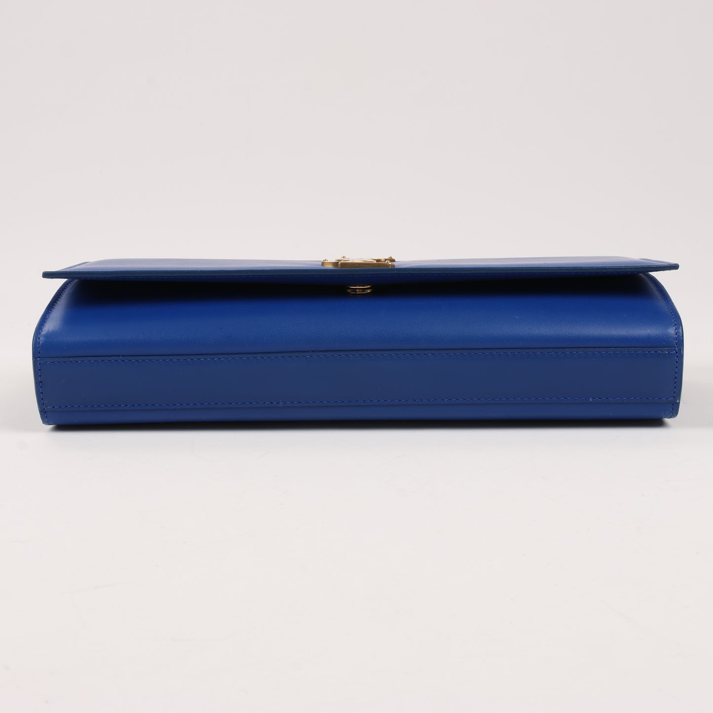 Saint Laurent Paris Kate Monogramme Smooth Leather Clutch in Blue Majorelle