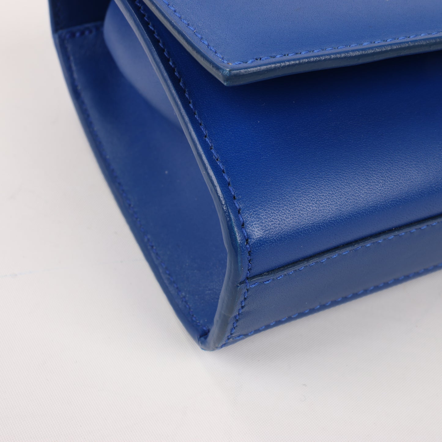 Saint Laurent Paris Kate Monogramme Smooth Leather Clutch in Blue Majorelle