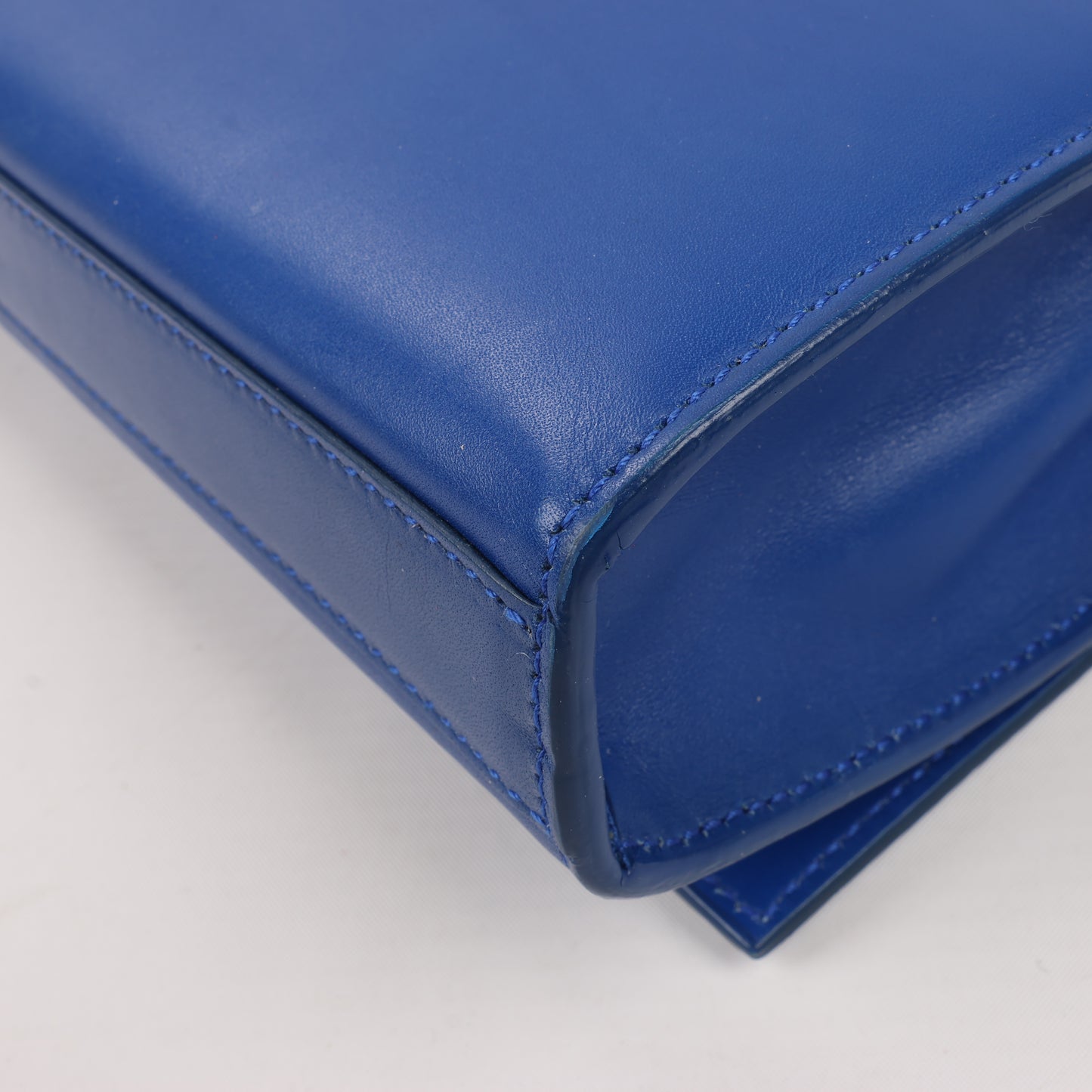 Saint Laurent Paris Kate Monogramme Smooth Leather Clutch in Blue Majorelle