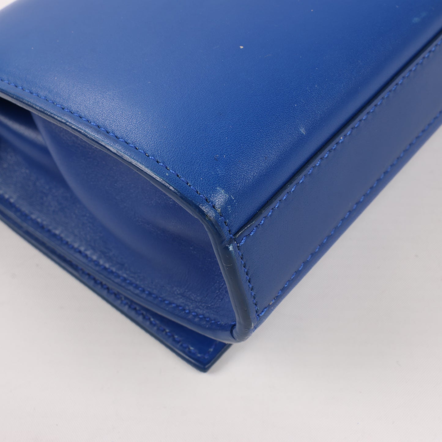 Saint Laurent Paris Kate Monogramme Smooth Leather Clutch in Blue Majorelle