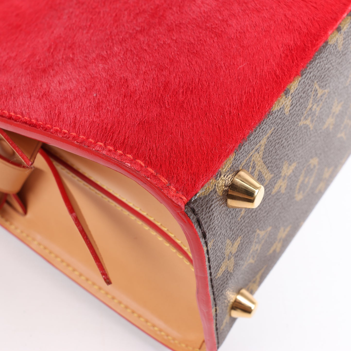 Sac à main Louis Vuitton x Christian Louboutin Monogram Iconoclast marron et rouge M41234