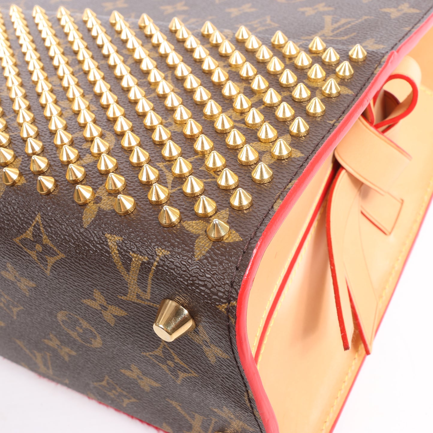 Sac à main Louis Vuitton x Christian Louboutin Monogram Iconoclast marron et rouge M41234