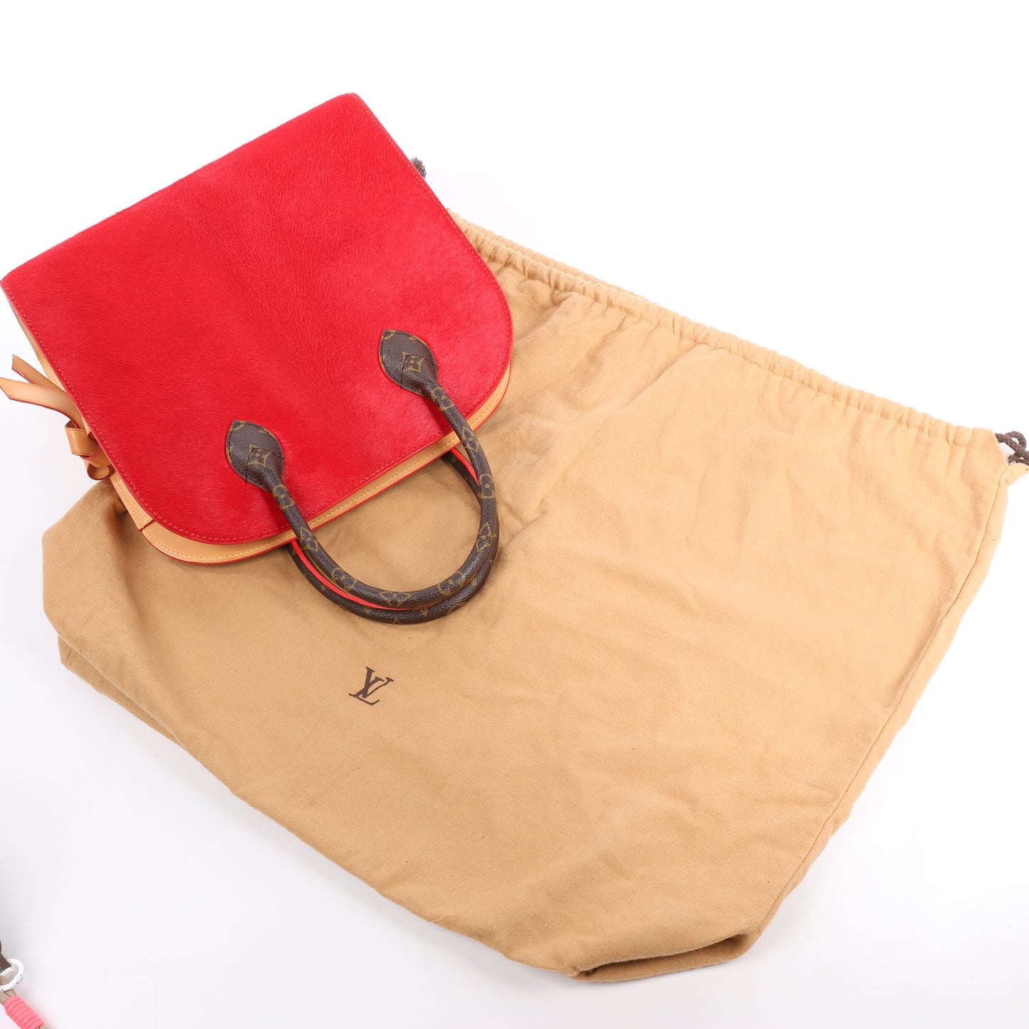 Sac à main Louis Vuitton x Christian Louboutin Monogram Iconoclast marron et rouge M41234