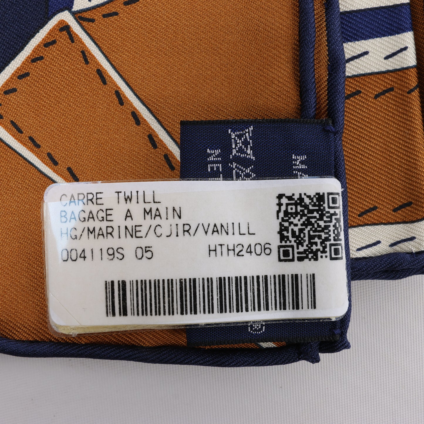 Hermès Carré 90 „BAGAGE A MAIN“ Seidenschal