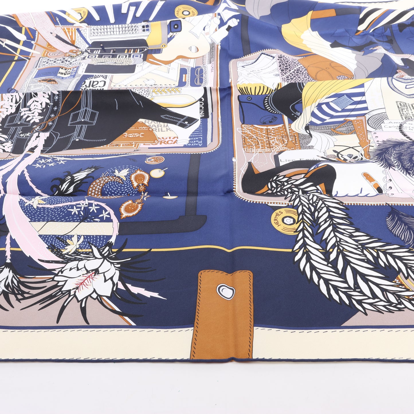 Hermès Carré 90 „BAGAGE A MAIN“ Seidenschal