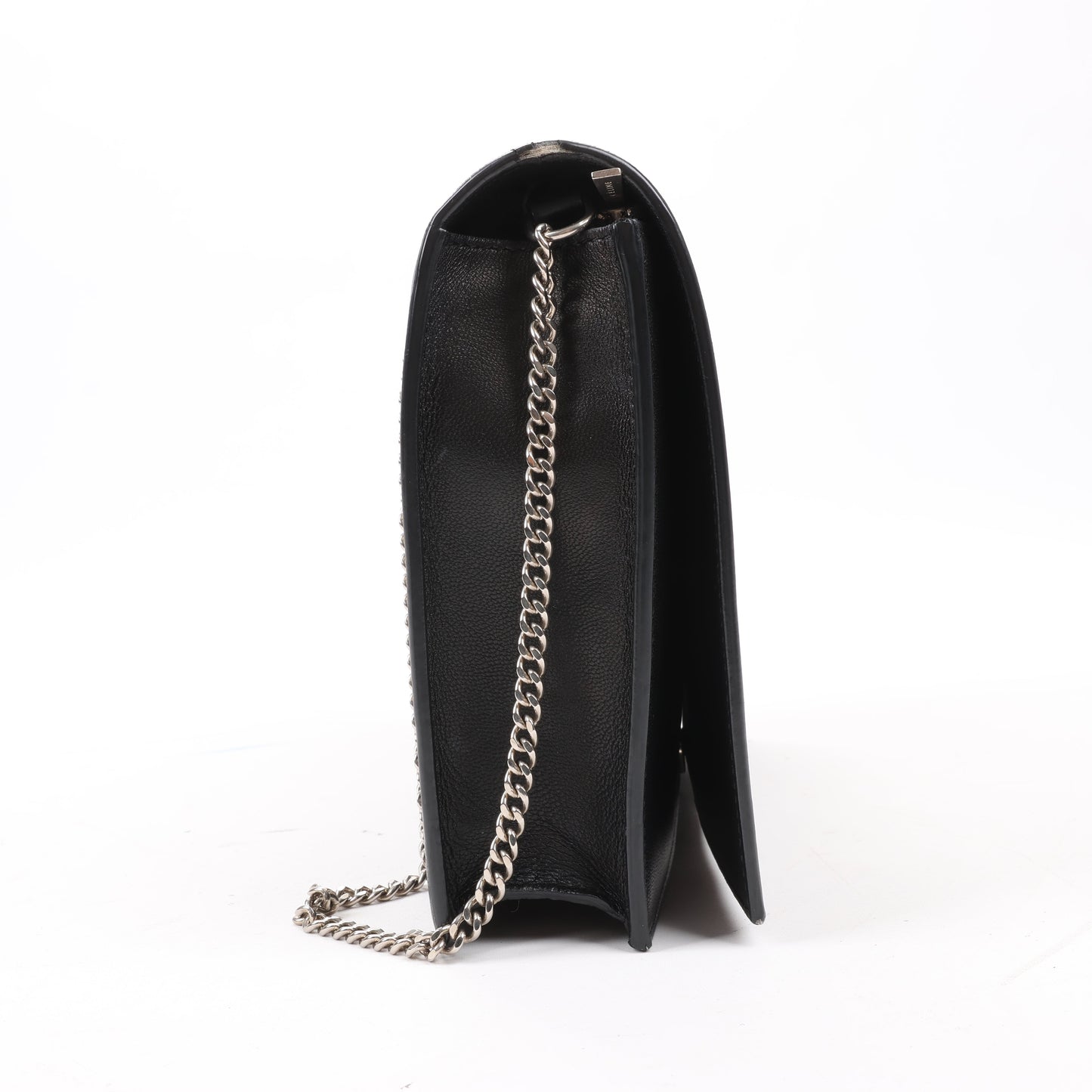 Celine Frame Abend-Schultertasche aus Leder mit Kette in Schwarz × Weiß
