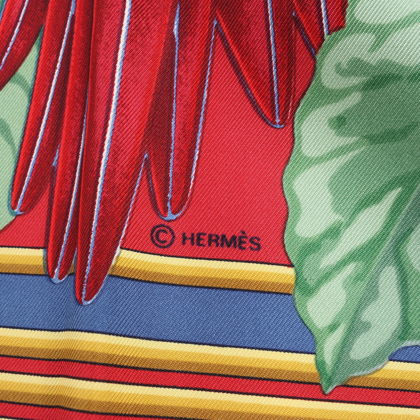 Hermès Carré 90 Seidenschal „LES PERROQUETS“.