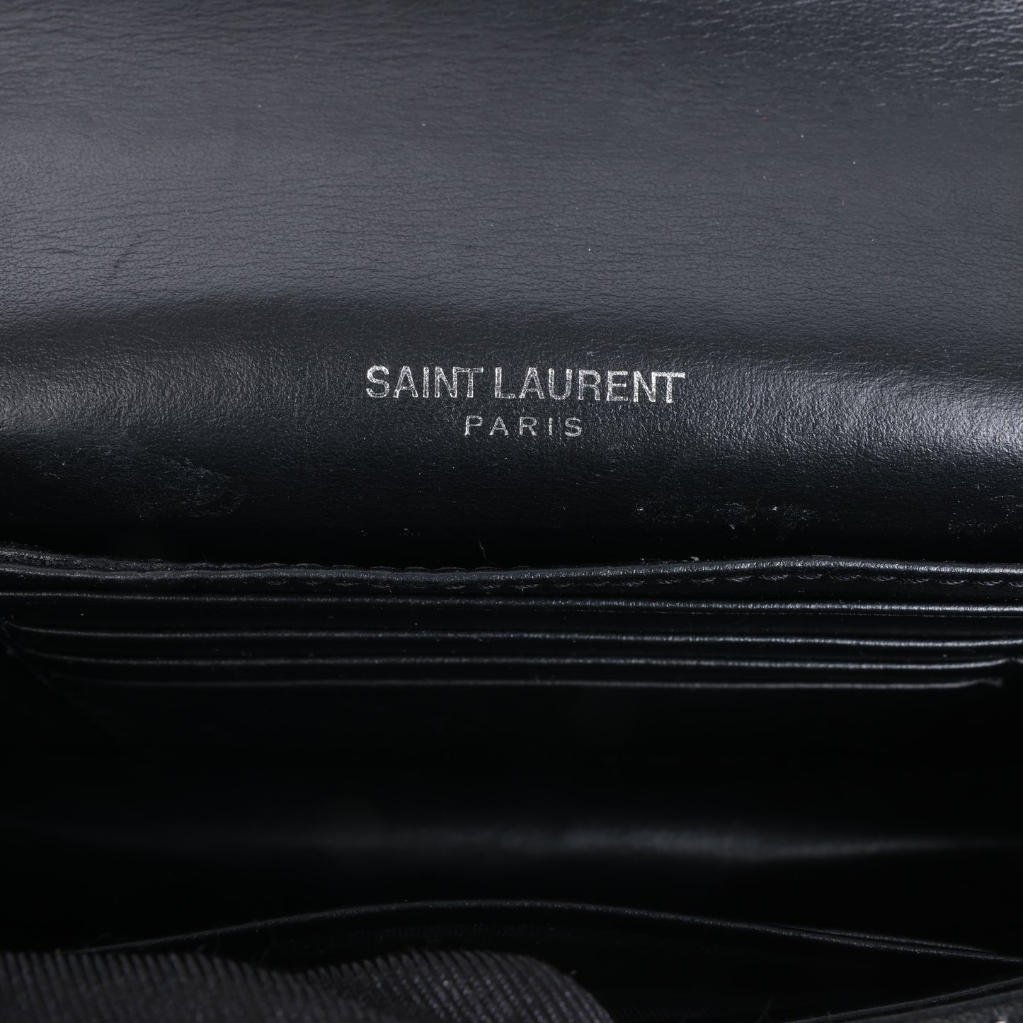 Saint Laurent Paris Sunset Mock Croc Shoulder Bag in Black