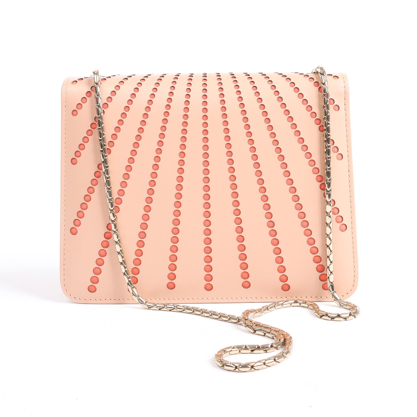 BVLGARI Serpenti Schultertasche aus Leder mit Kette in Rosa