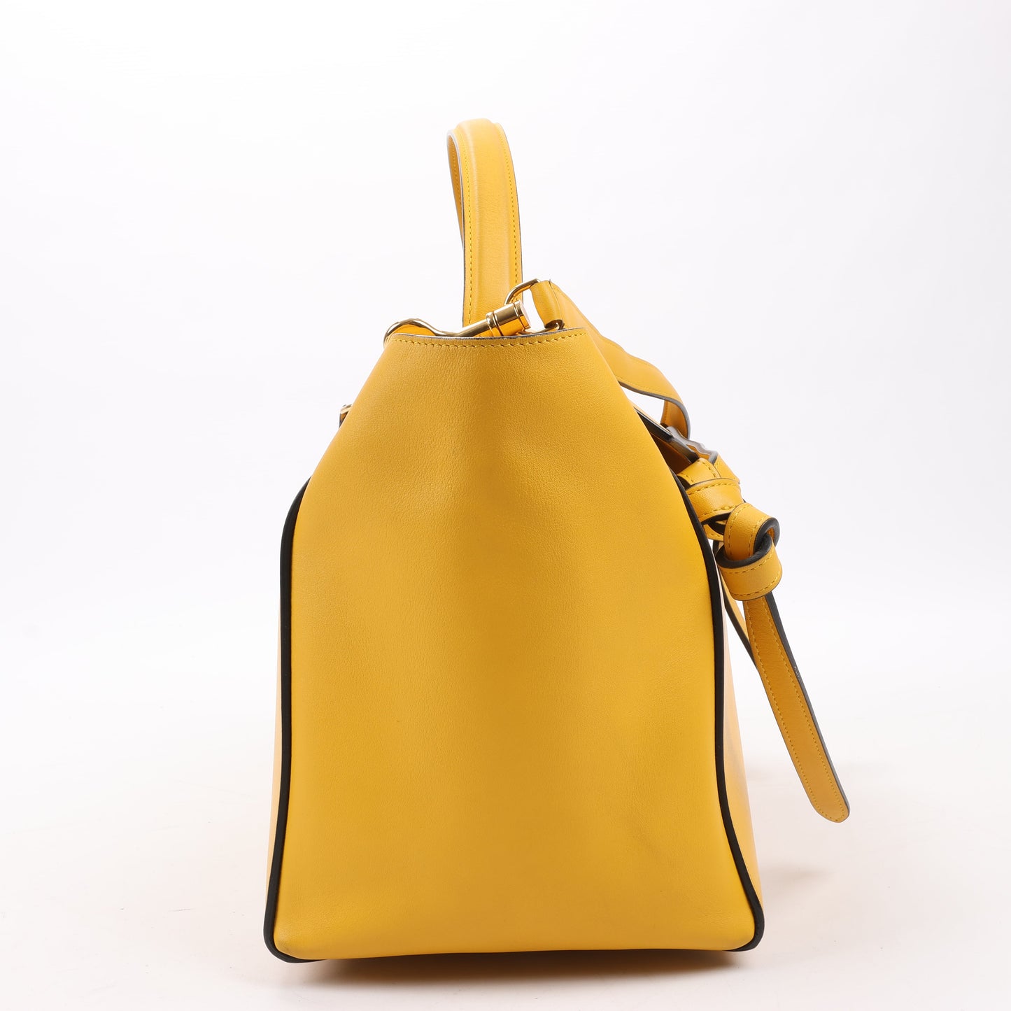 CELINE – 2-Wege-Handtasche aus glattem Kalbsleder in Gelb