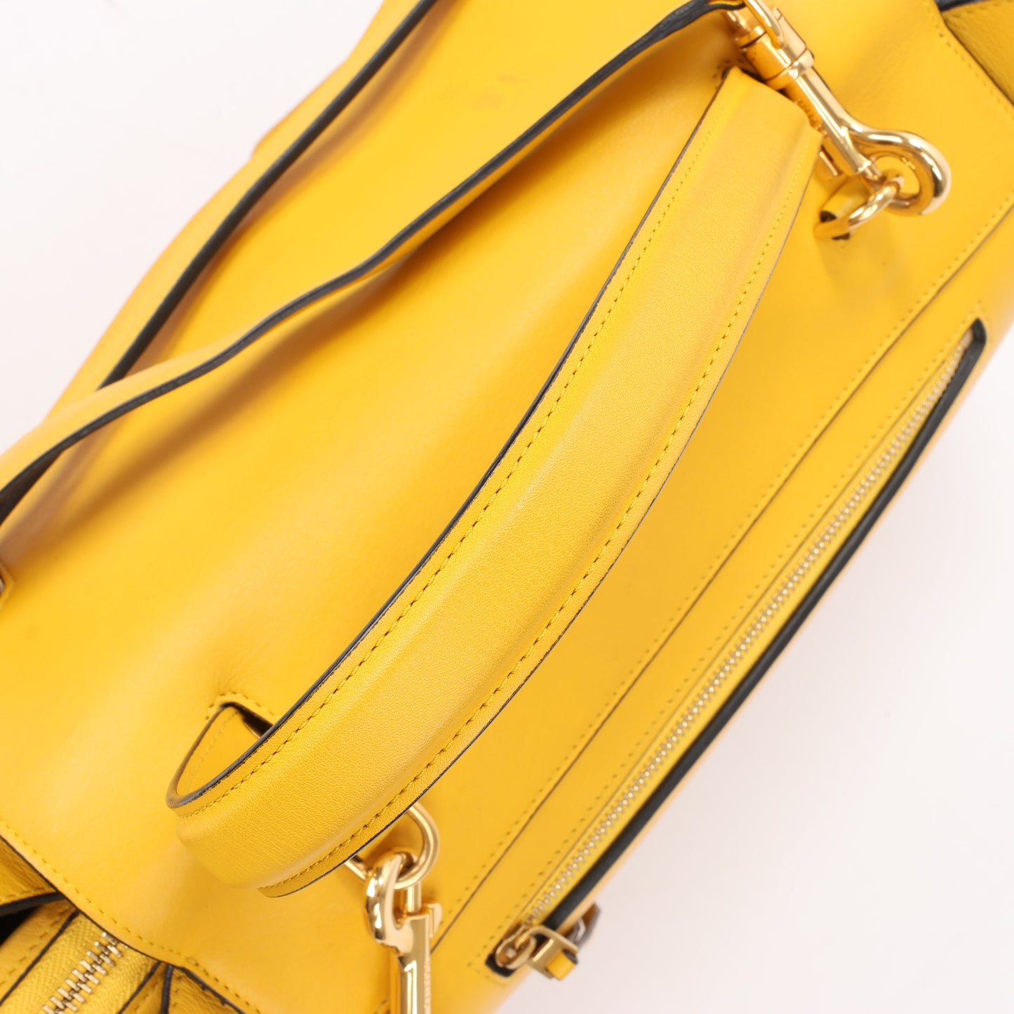 CELINE – 2-Wege-Handtasche aus glattem Kalbsleder in Gelb