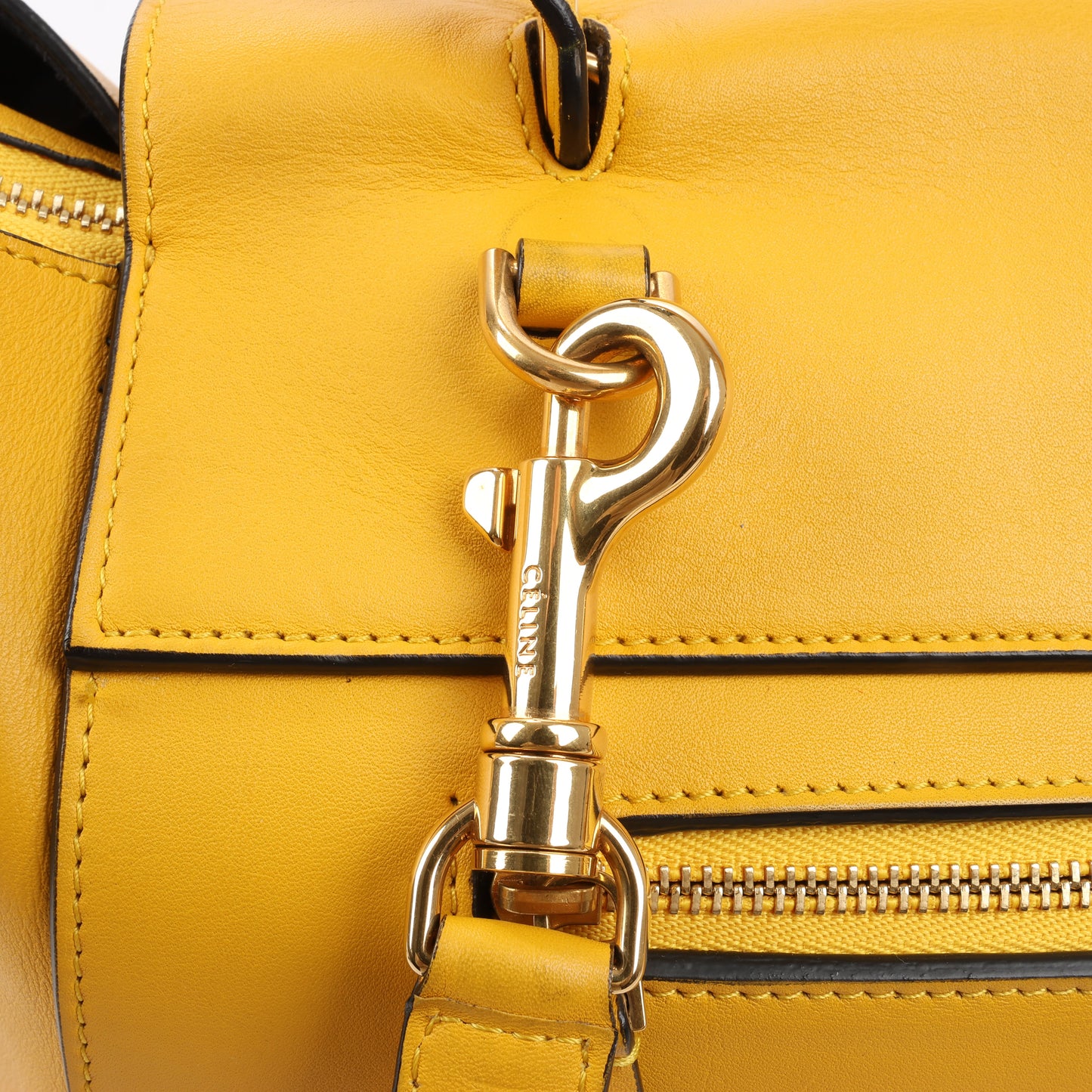 CELINE – 2-Wege-Handtasche aus glattem Kalbsleder in Gelb